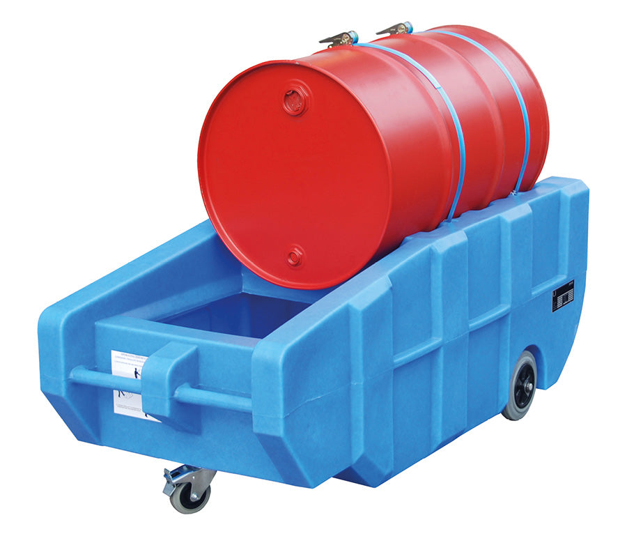 GREEN-LINE Fahrbare PE-Auffangwanne WPT 230, aus robustem Polyethylen, Blau