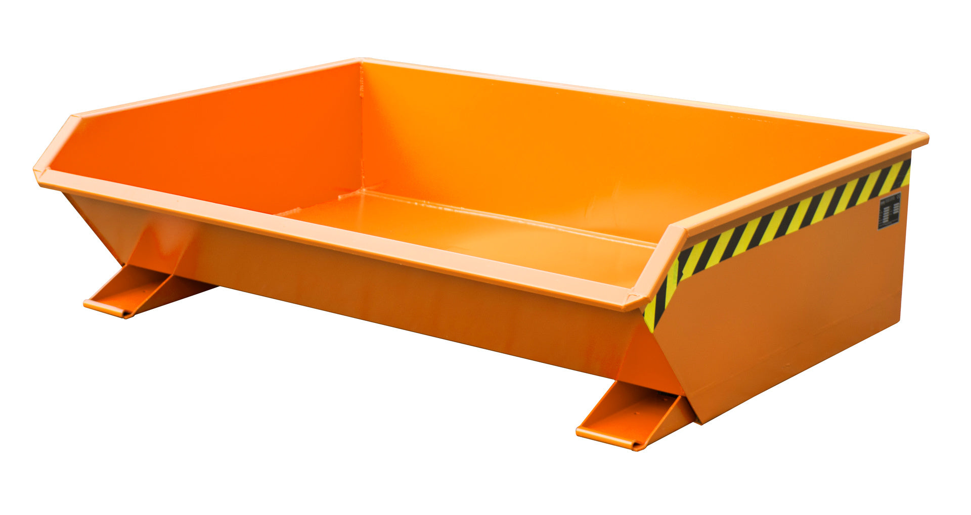 Front-Seiten-Ansicht Kippbehälter MGU 610 gelborange