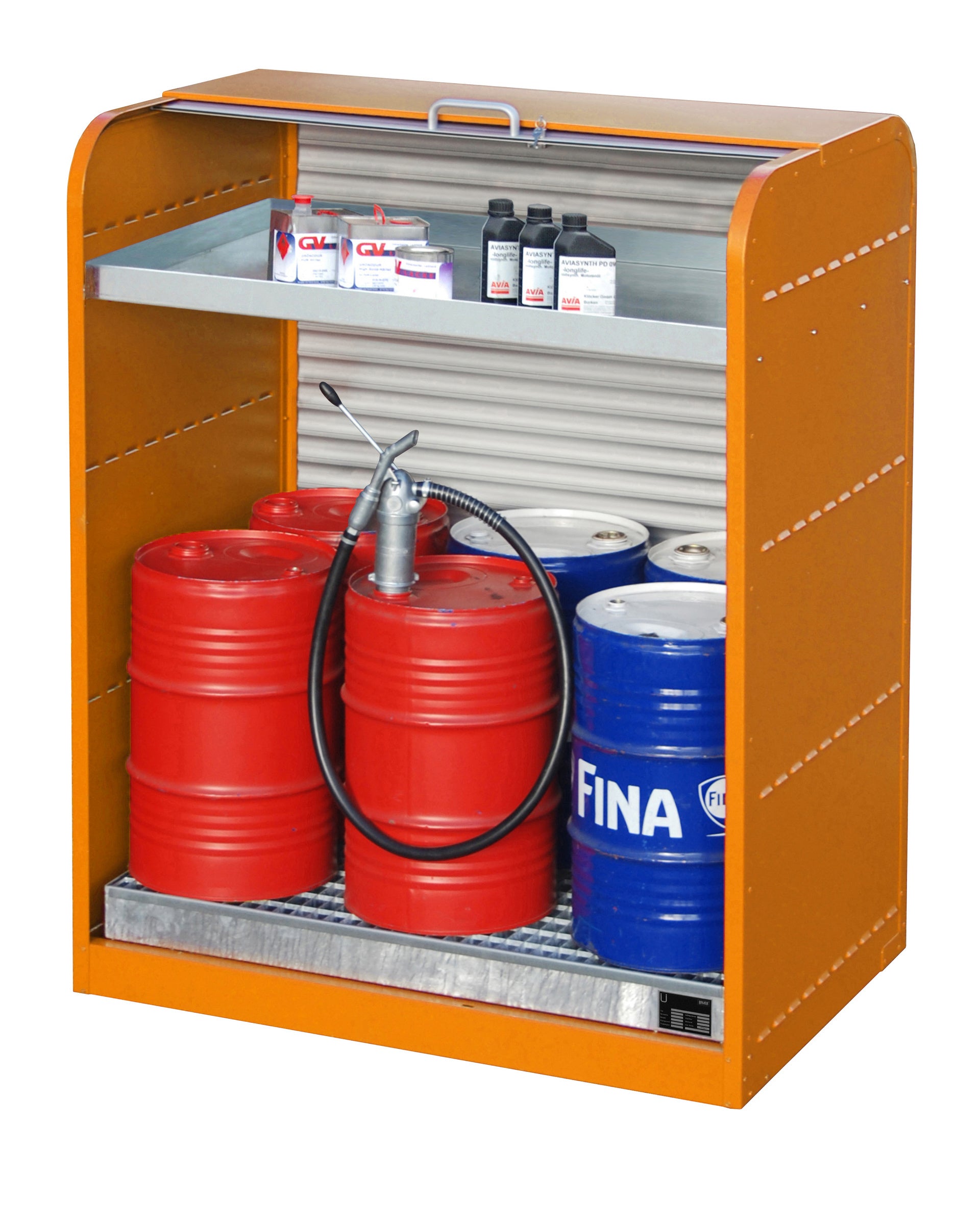 Bild Anwendung Gefahrstoff-Rollladenschrank RSG-3 gelborange