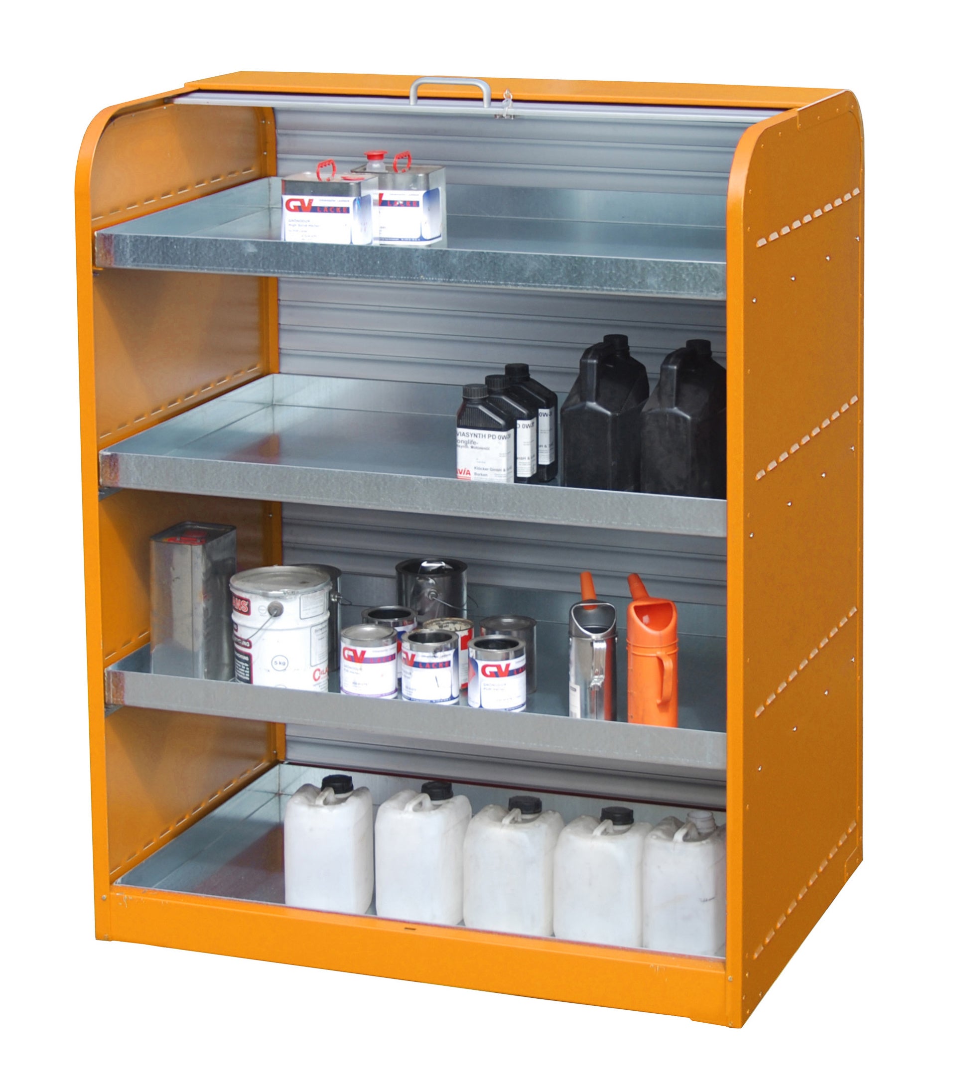 Bild Anwendung Gefahrstoff-Rollladenschrank RSG-4 gelborange