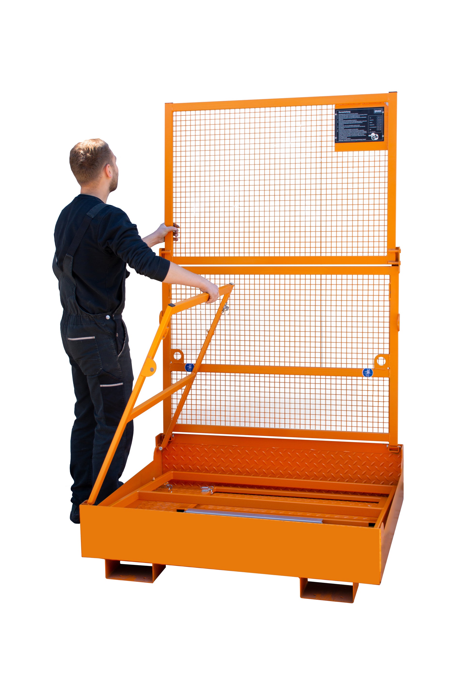 Aufstellung Arbeitsplattform Typ MB-F gelborange zusammenklappbar