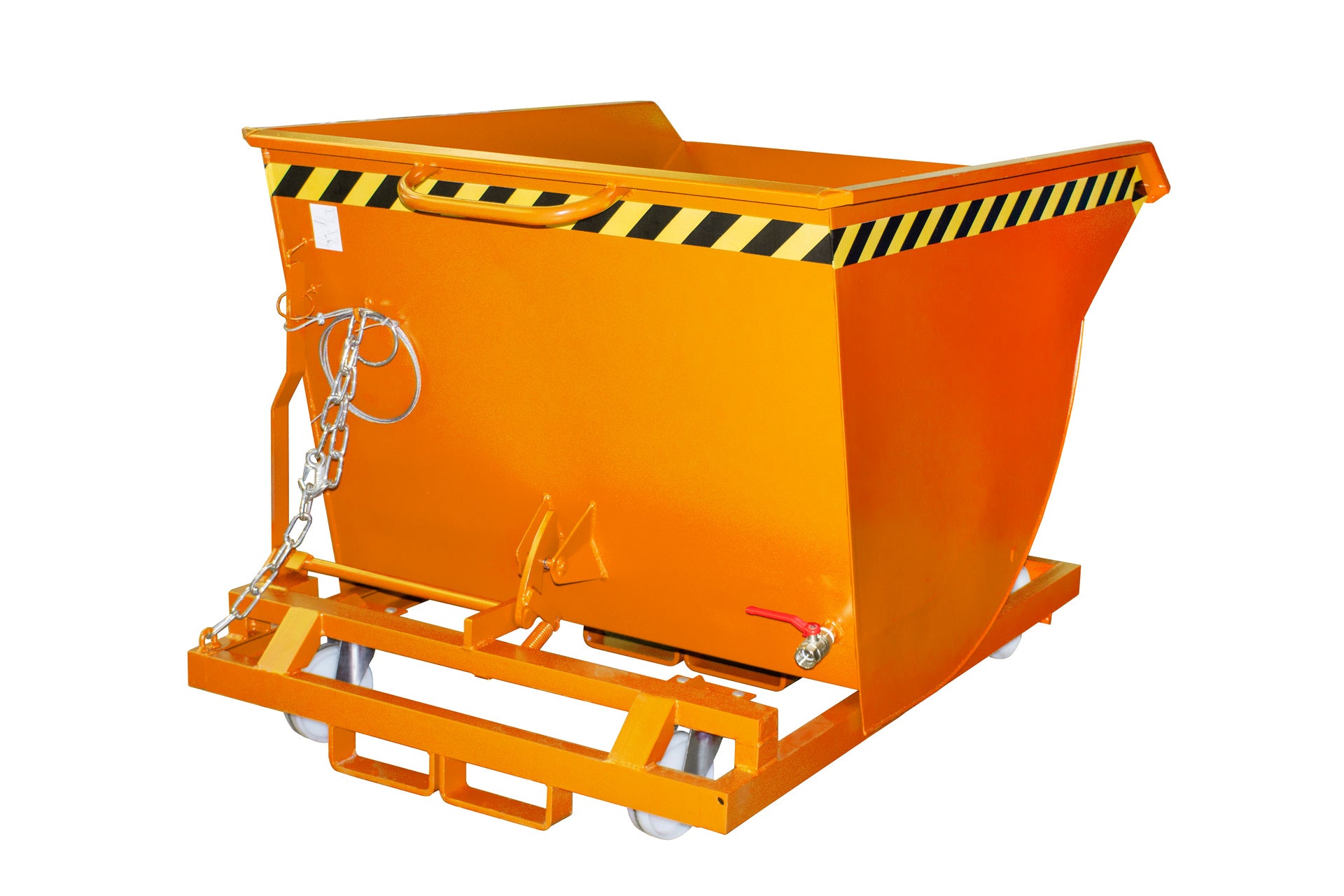 Rück-Seitenansicht Spänebehälter SKM 50 gelborange