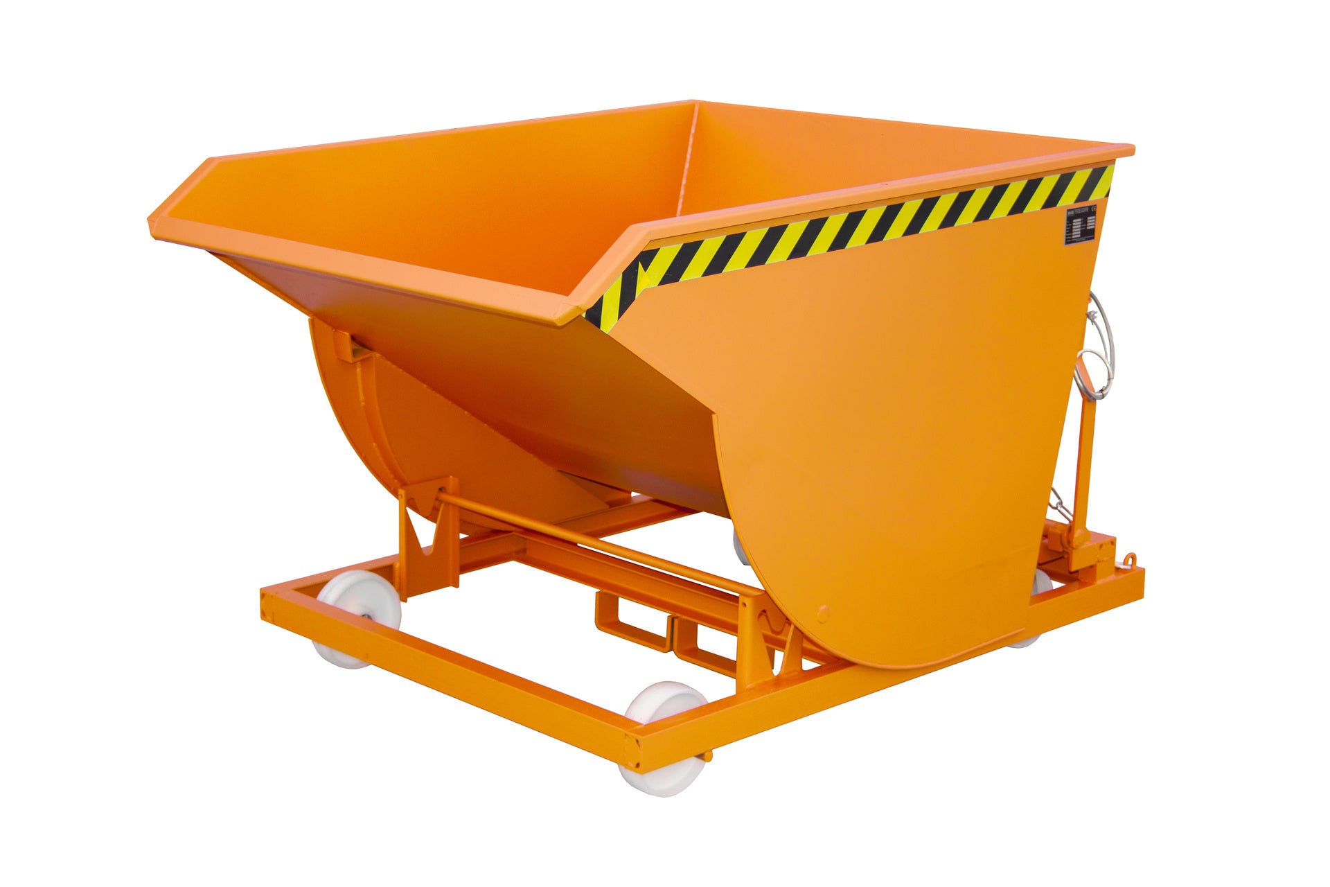 Vorder-Seitenansicht Spänebehälter SKM 50 gelborange