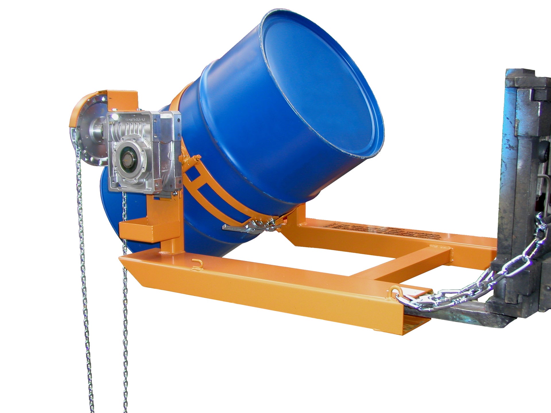 Anwendung Fasskipper Typ FD-K mit Kette gelborange