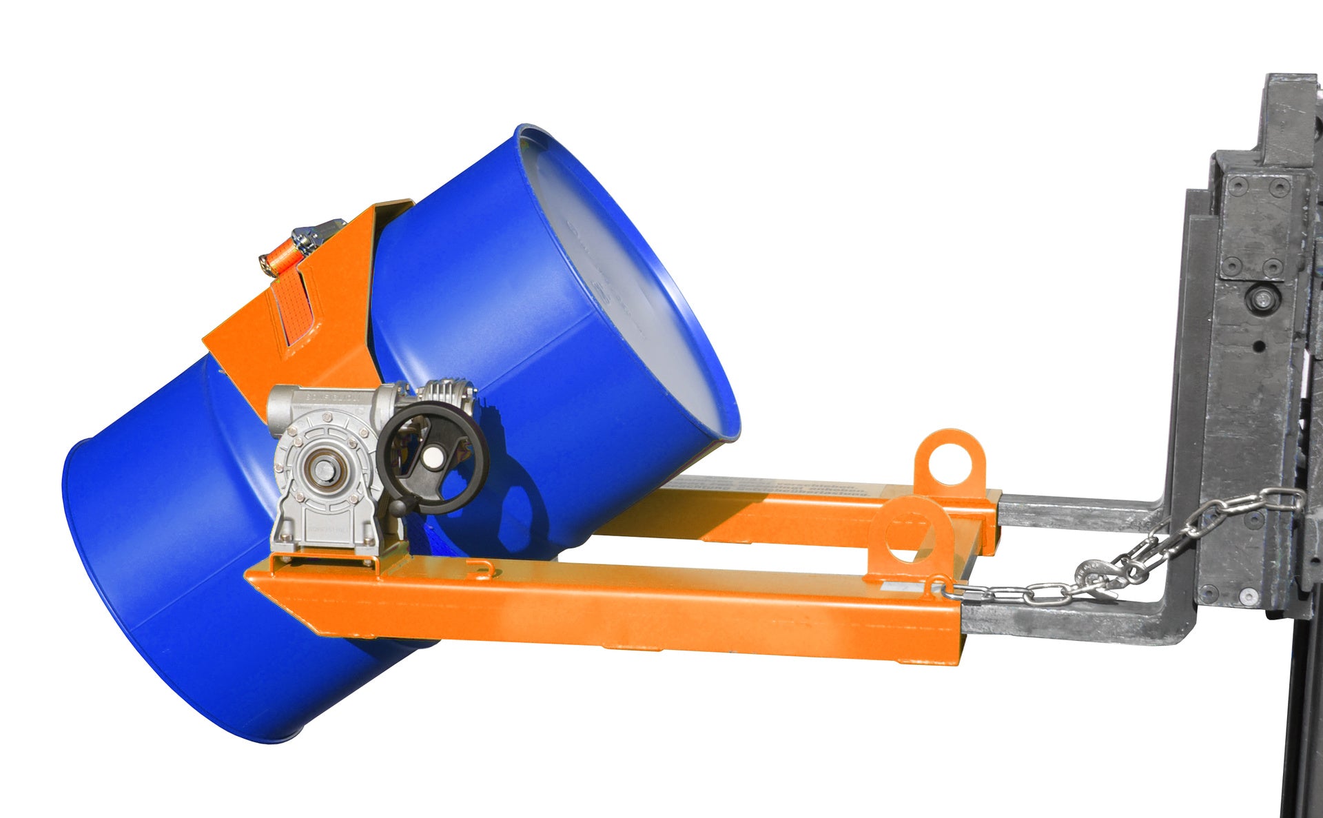 Anwendung Fasskipper FLEX-HK mit Handkurbel gelborange