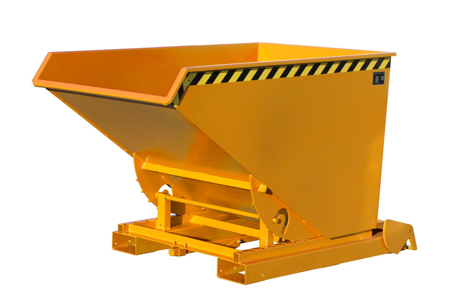 Vorderansicht Späne-Kippbehälter S4A 900 gelborange