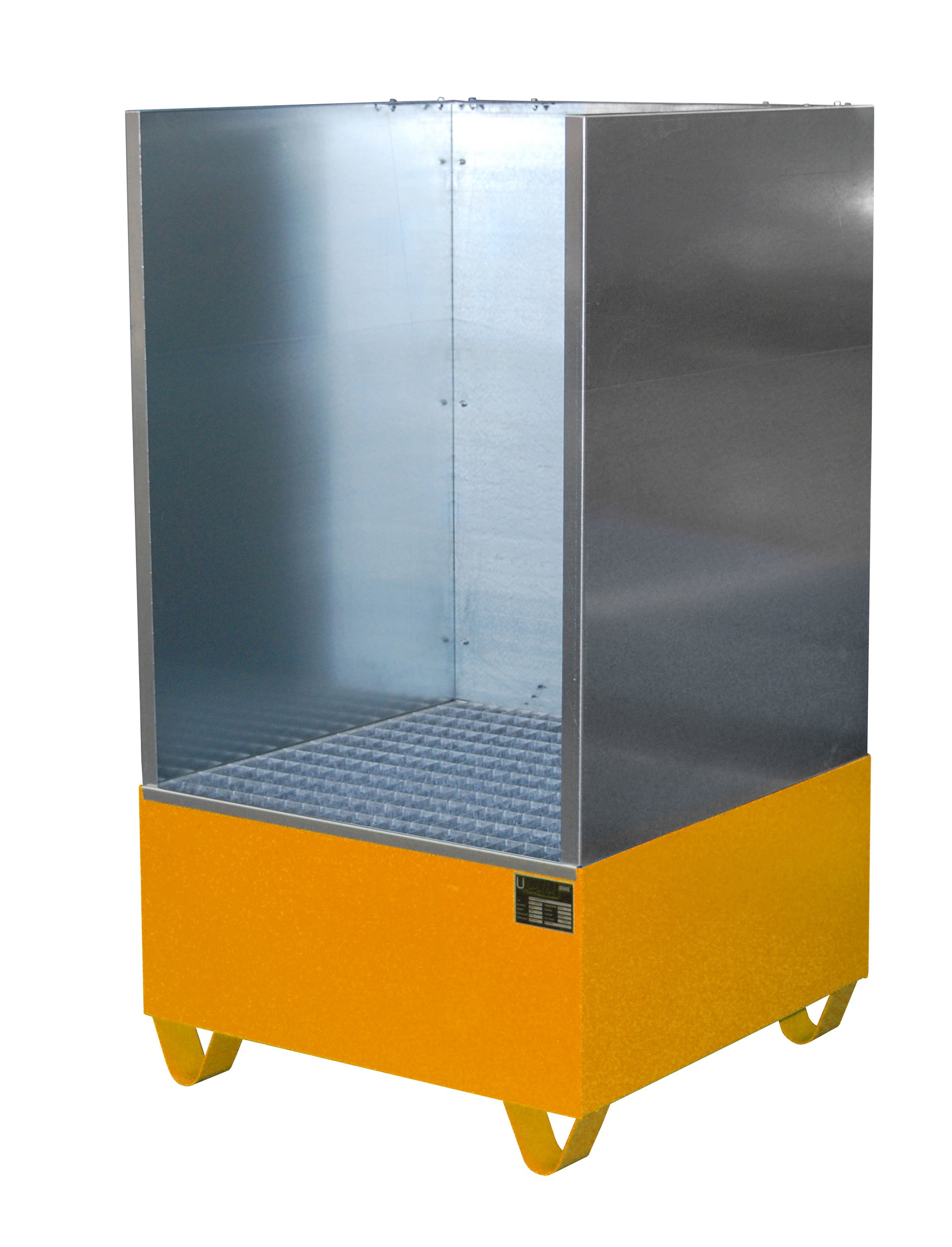 Bild Auffangwanne 2002/SW mit Spritzschutzwand gelborange