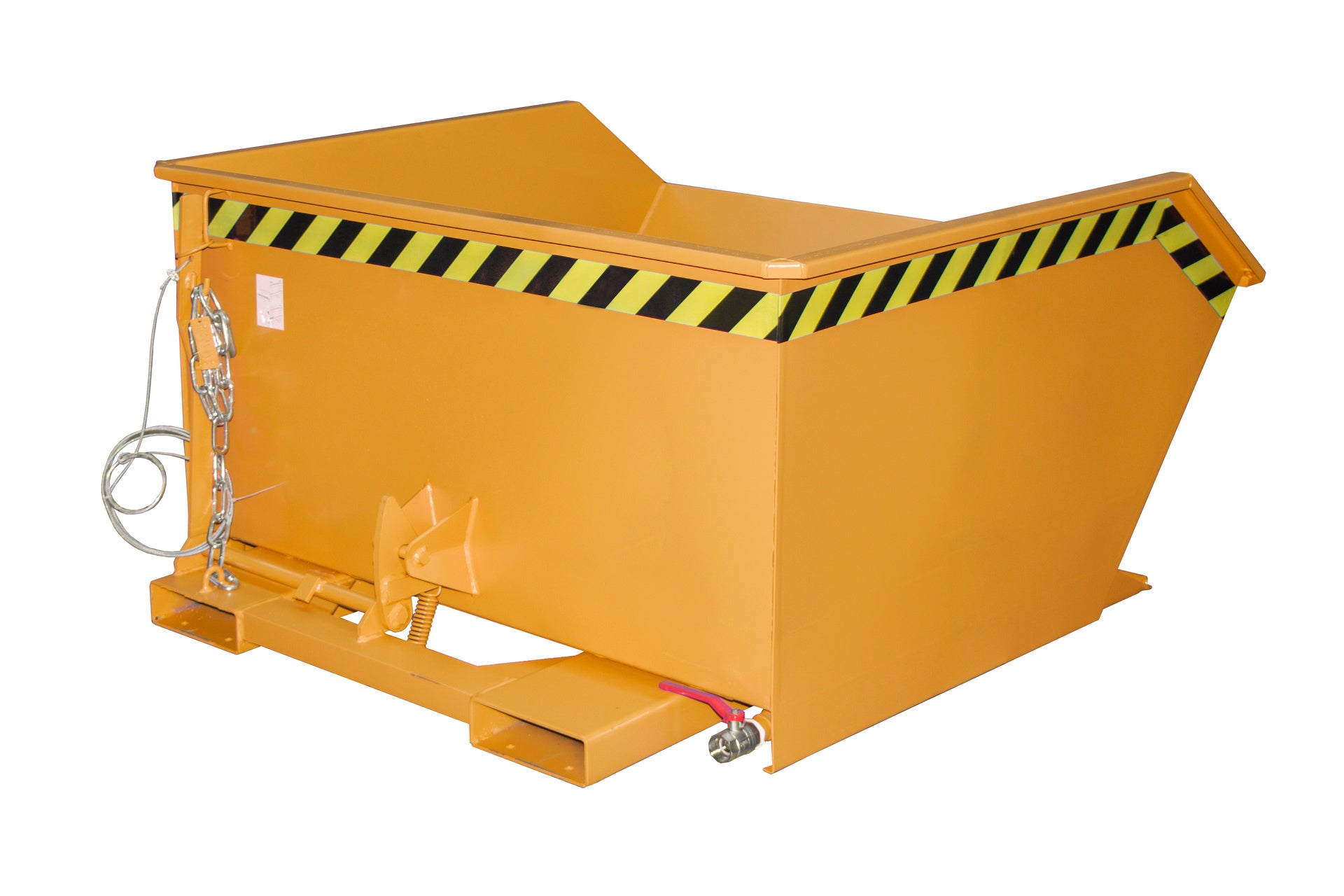 Rück-Ansicht Späne-Kippbehälter GU-E 750 gelborange