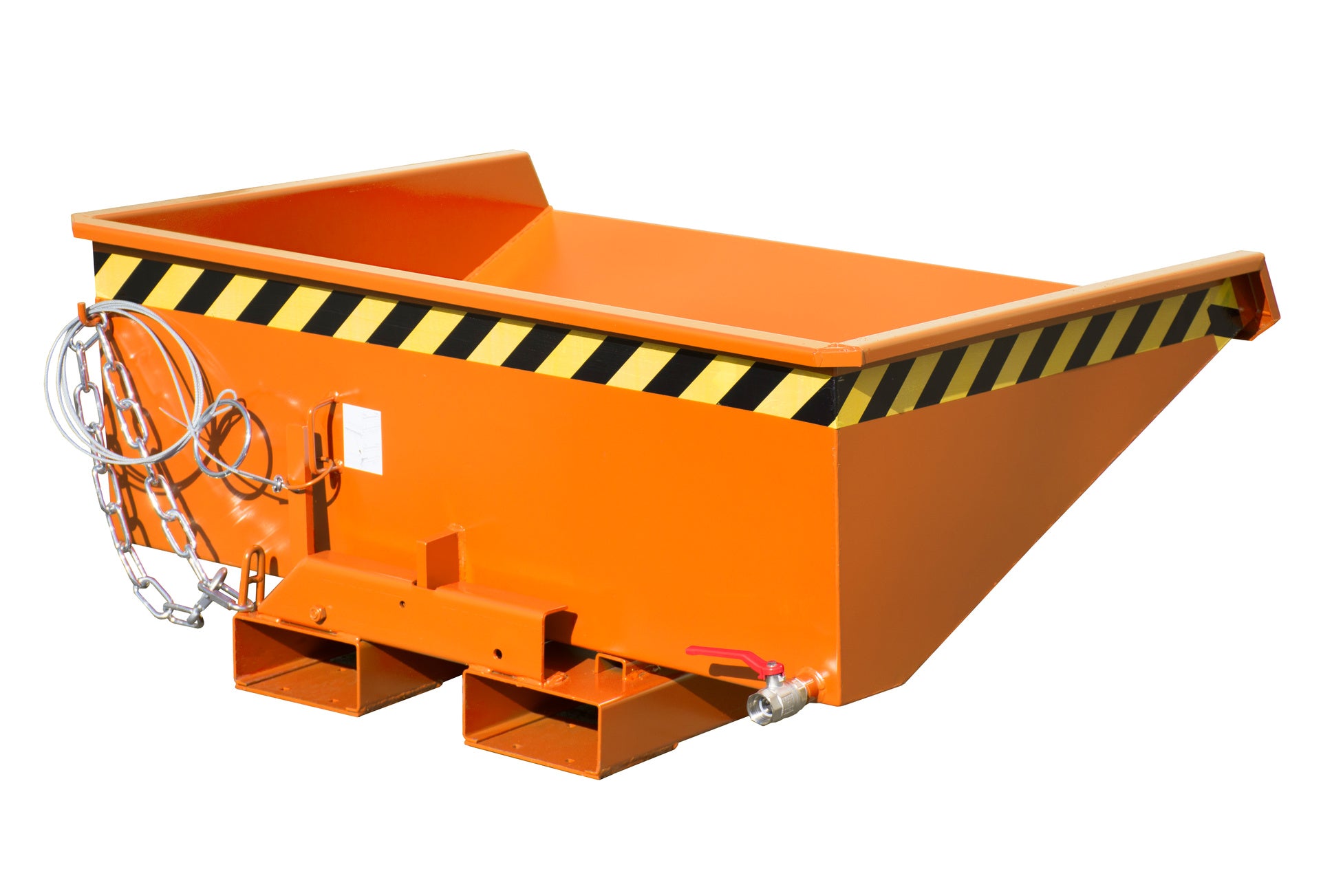 Rückansicht Späne-Kippbehälter EXPO-E 275 gelborange