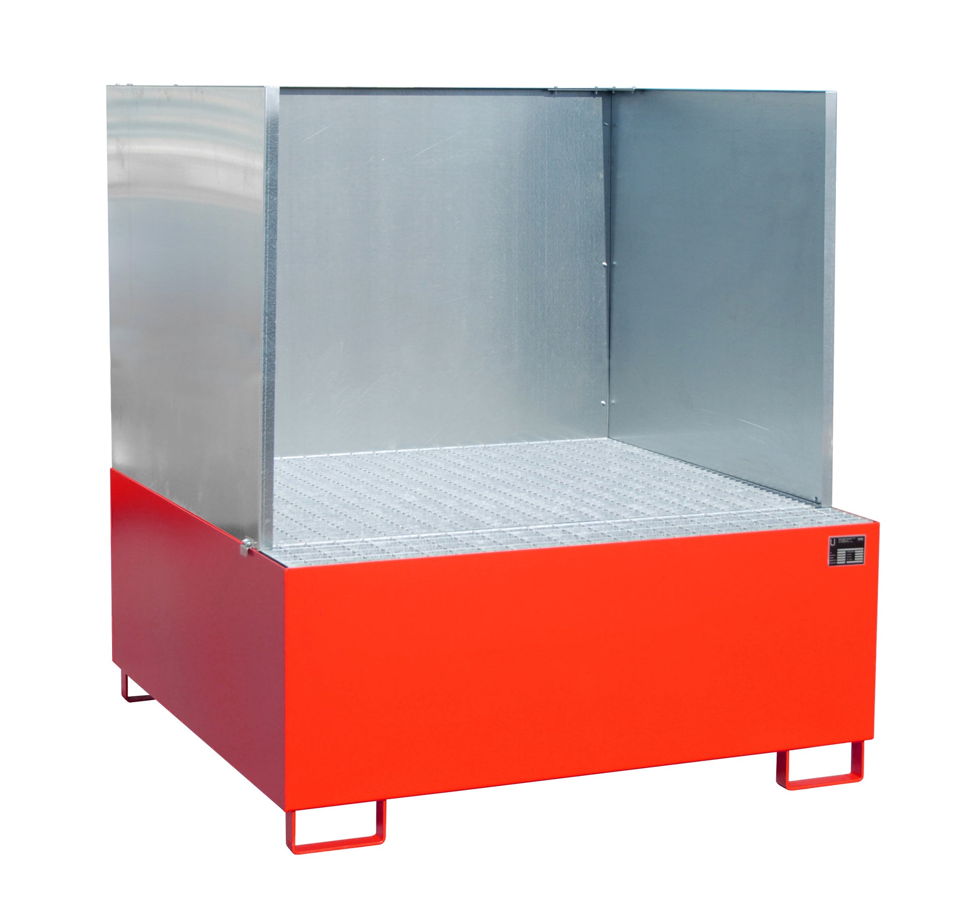 Bild Aufffangwanne AW 1000 feuerrot mit Spritzschutzwand