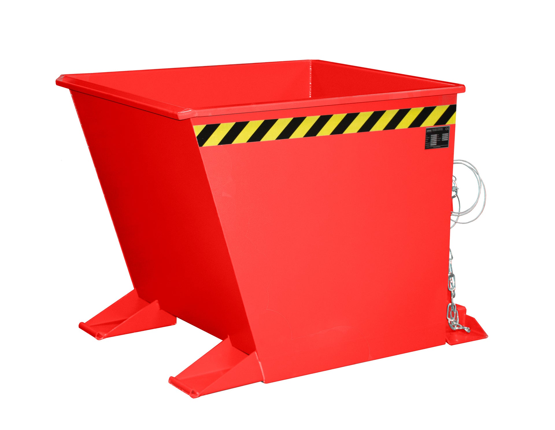 Seiten-Ansicht Späne-Kippbehälter SGU-RZ 55 feuerrot