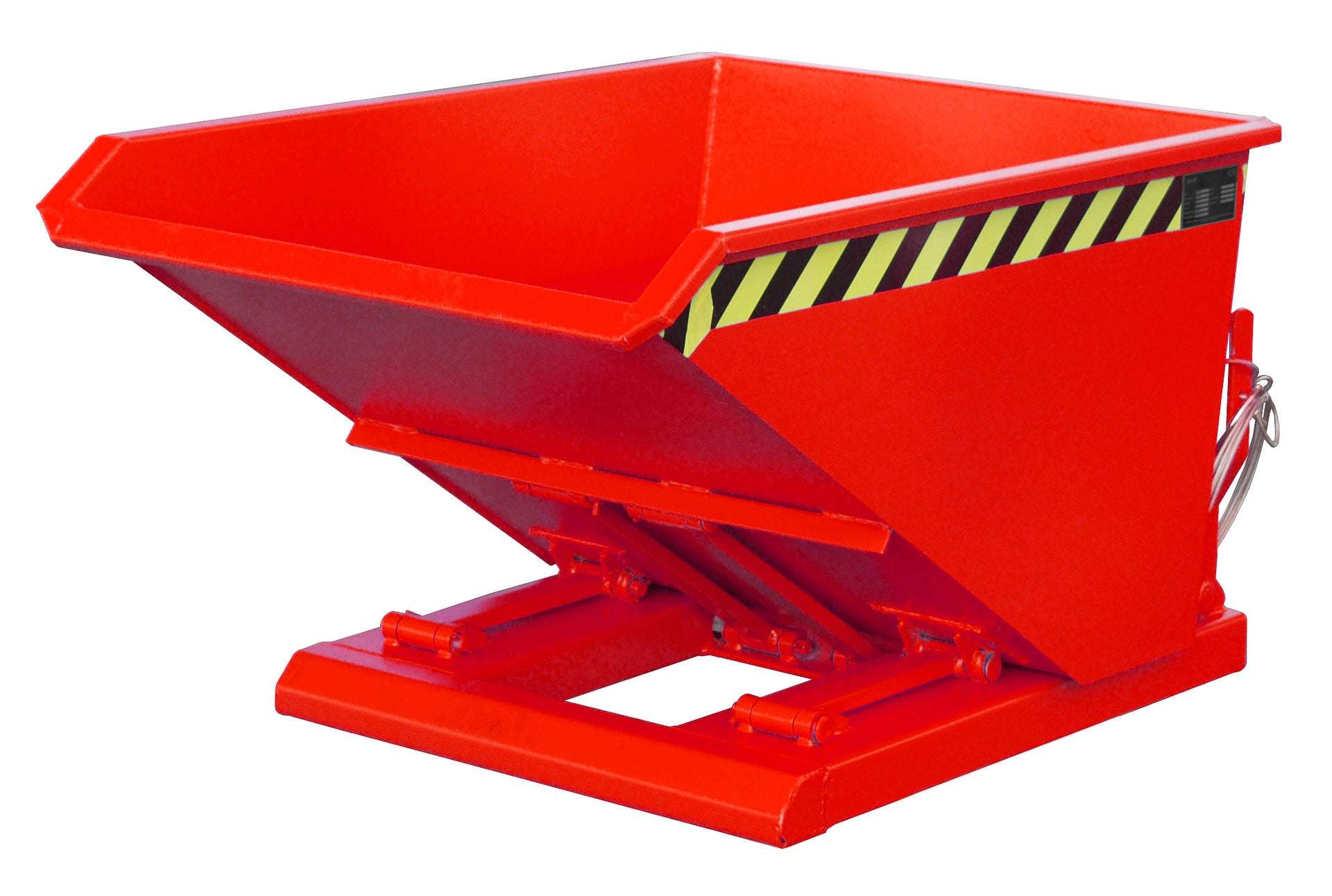 Front-Seitenansicht Kippbehälter NK 30 feuerrot