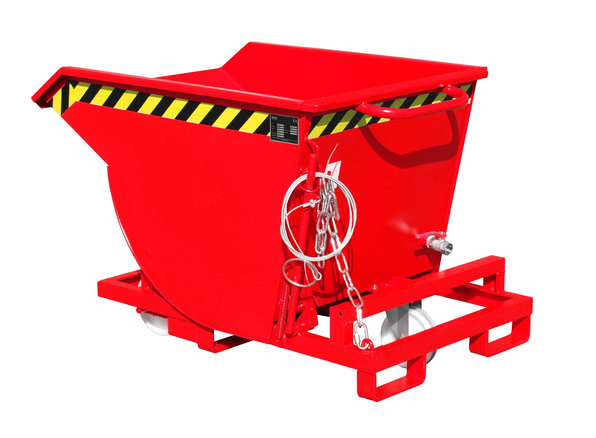 Rück-Seitenansicht Spänebehälter SKM 30 feuerrot