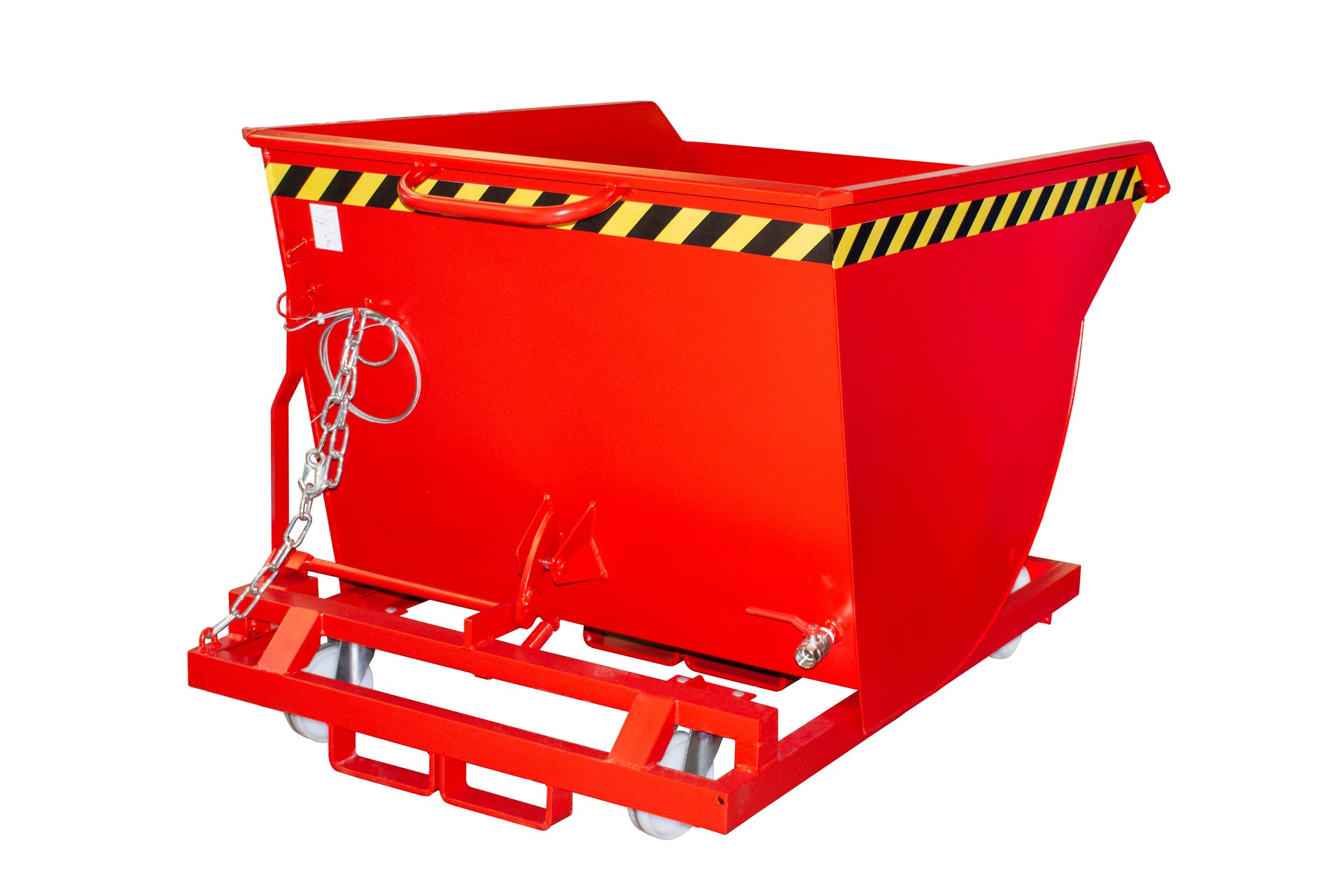 Rück-Seitenansicht Spänebehälter SKM 50 feuerrot