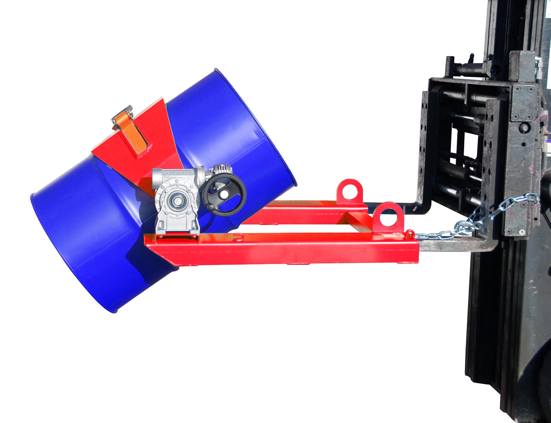 Anwendung Fasskipper FLEX-HK mit Handkurbel feuerrot