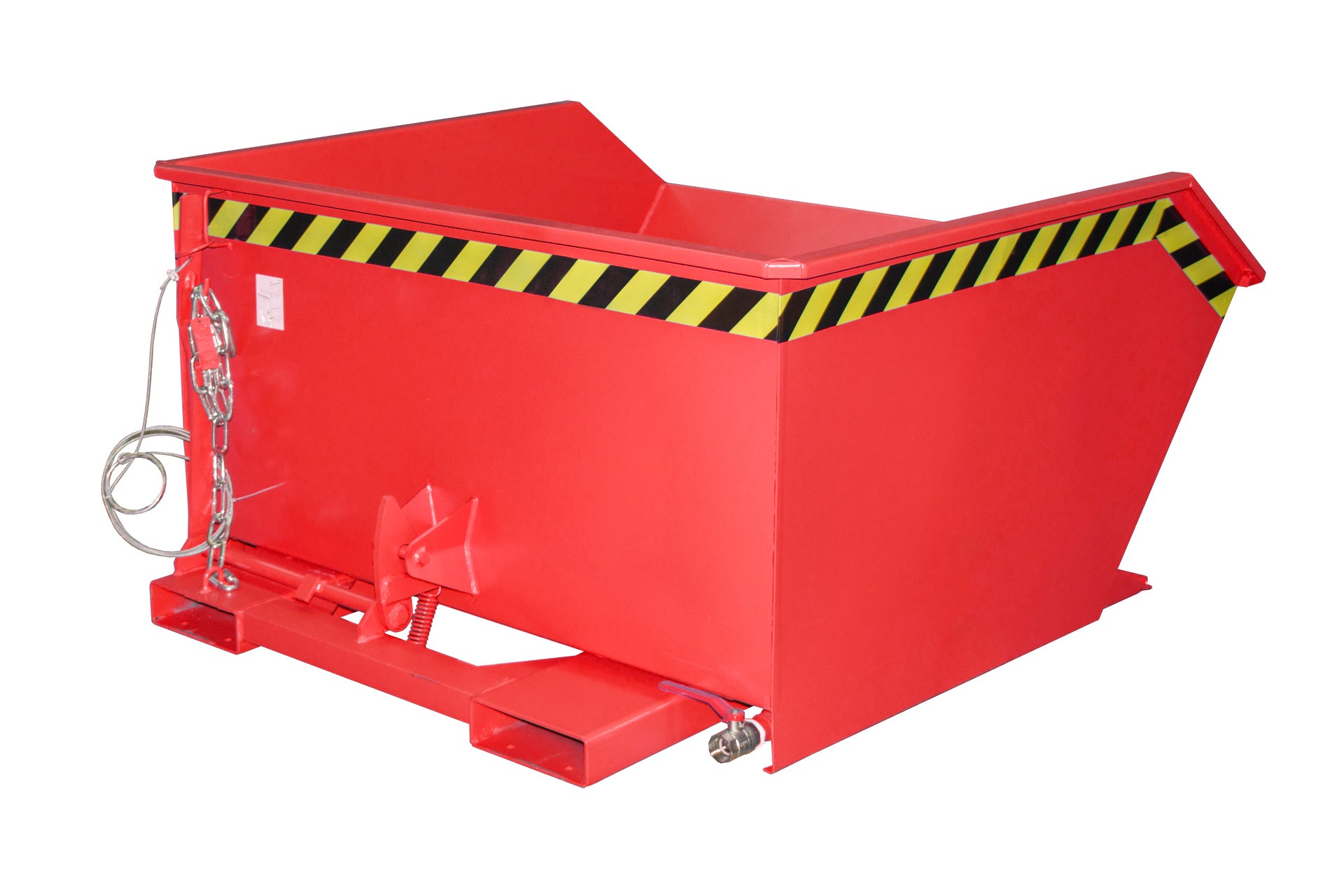 Rück-Seiten-Ansicht Späne-Kippbehälter GU-E 750 feuerrot