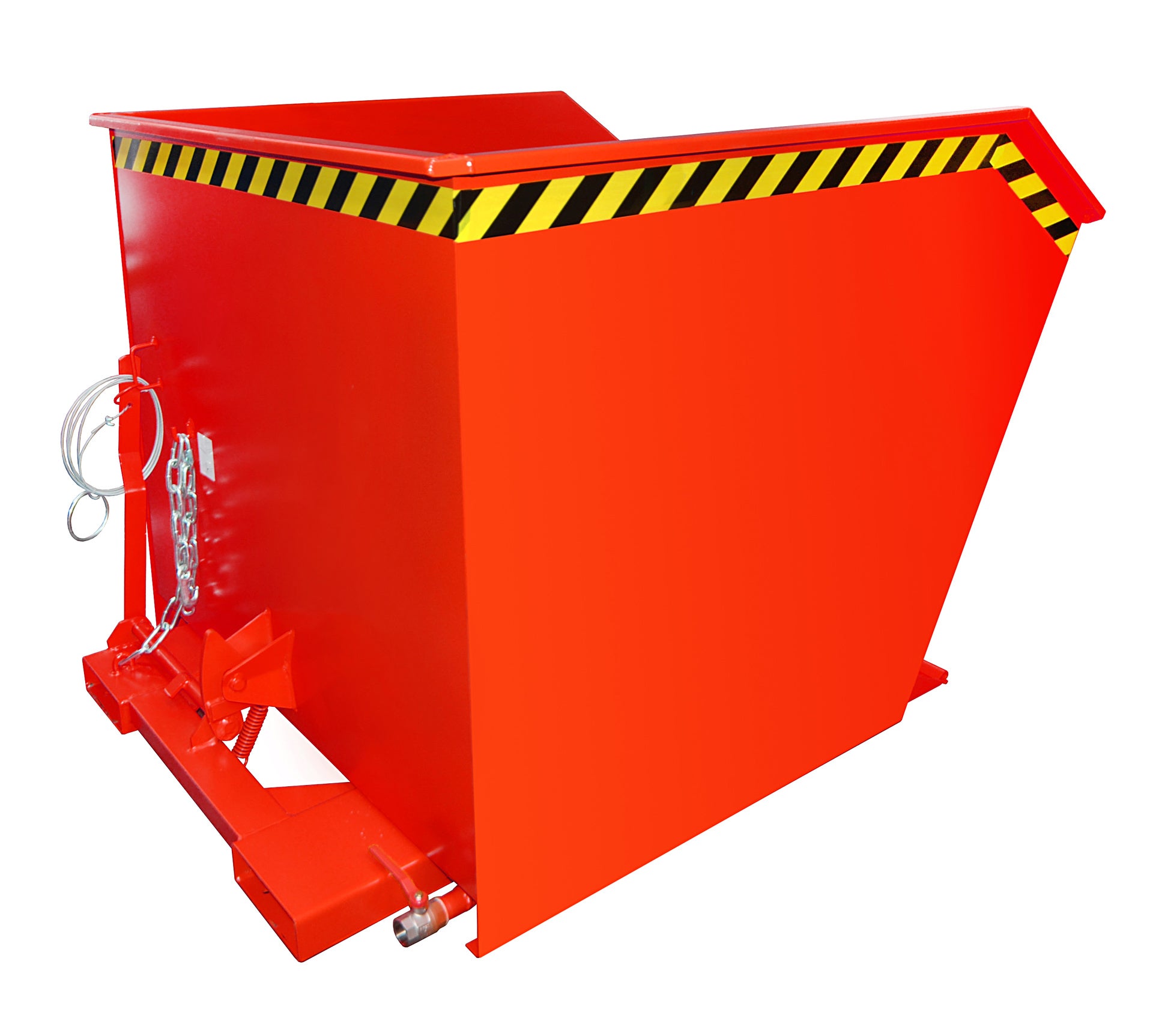 Rück-Seiten-Ansicht Späne-Kippbehälter GU-E 1000 feuerrot