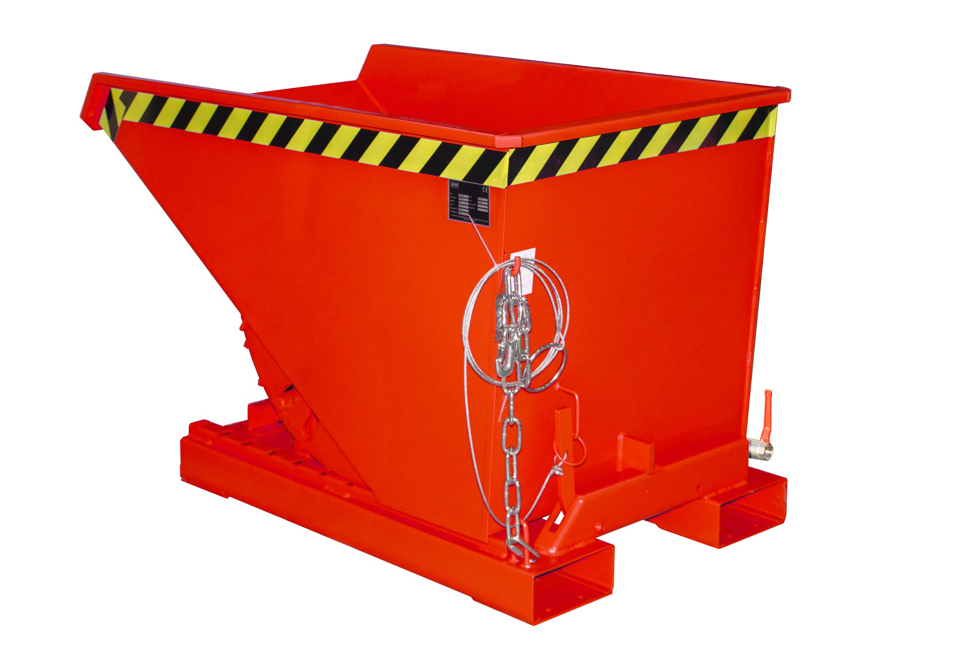 Rück-Seitenansicht Späne-Kippbehälter EXPO-E 300 feuerrot