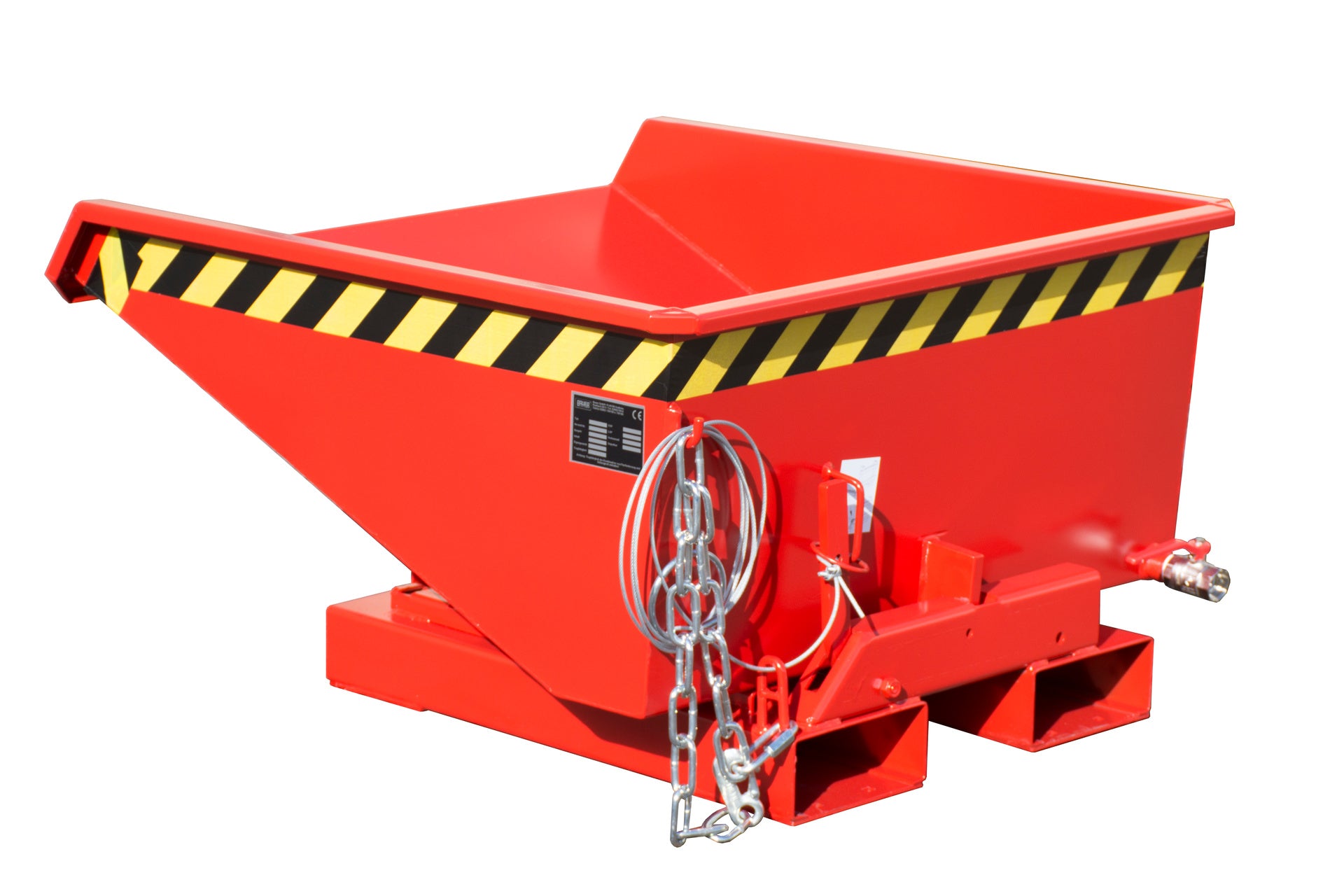 Rück-Seitenansicht Späne-Kippbehälter EXPO-E 225 feuerrot