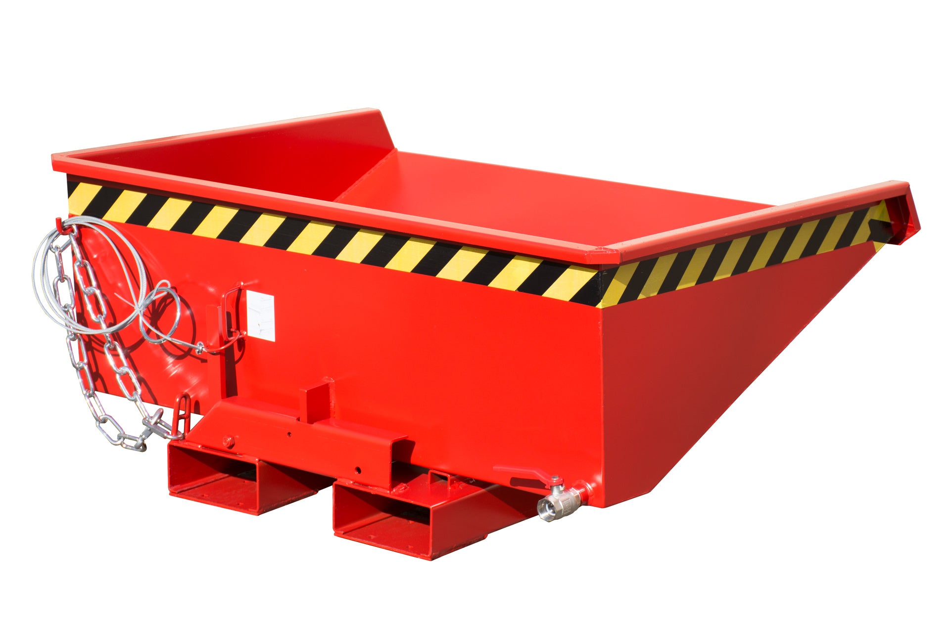 Rück-Seitenansicht Späne-Kippbehälter EXPO-E 275 feuerrot