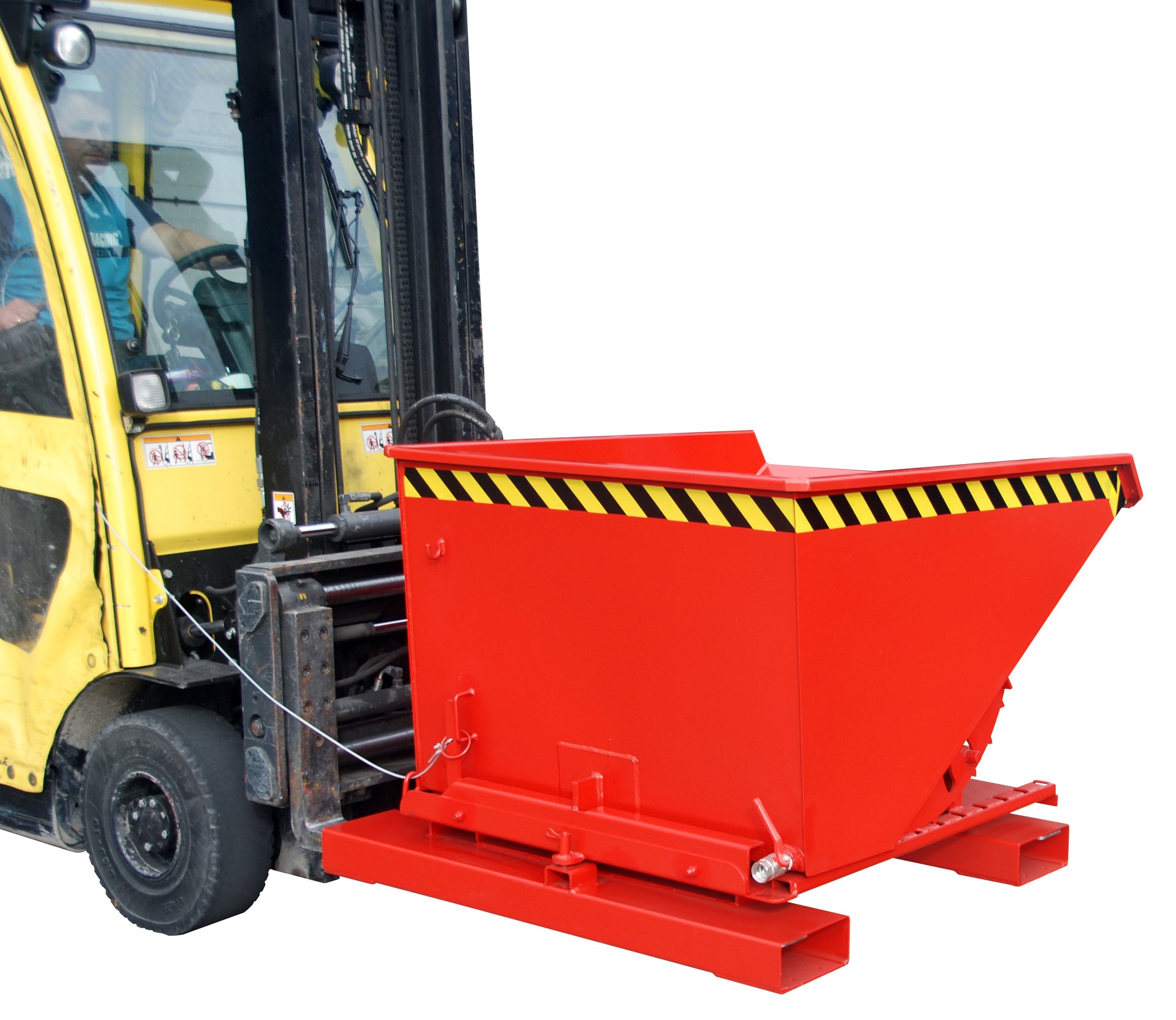 Demo Späne-Kippbehälter S3S 600 feuerrot mit Kippstellung links