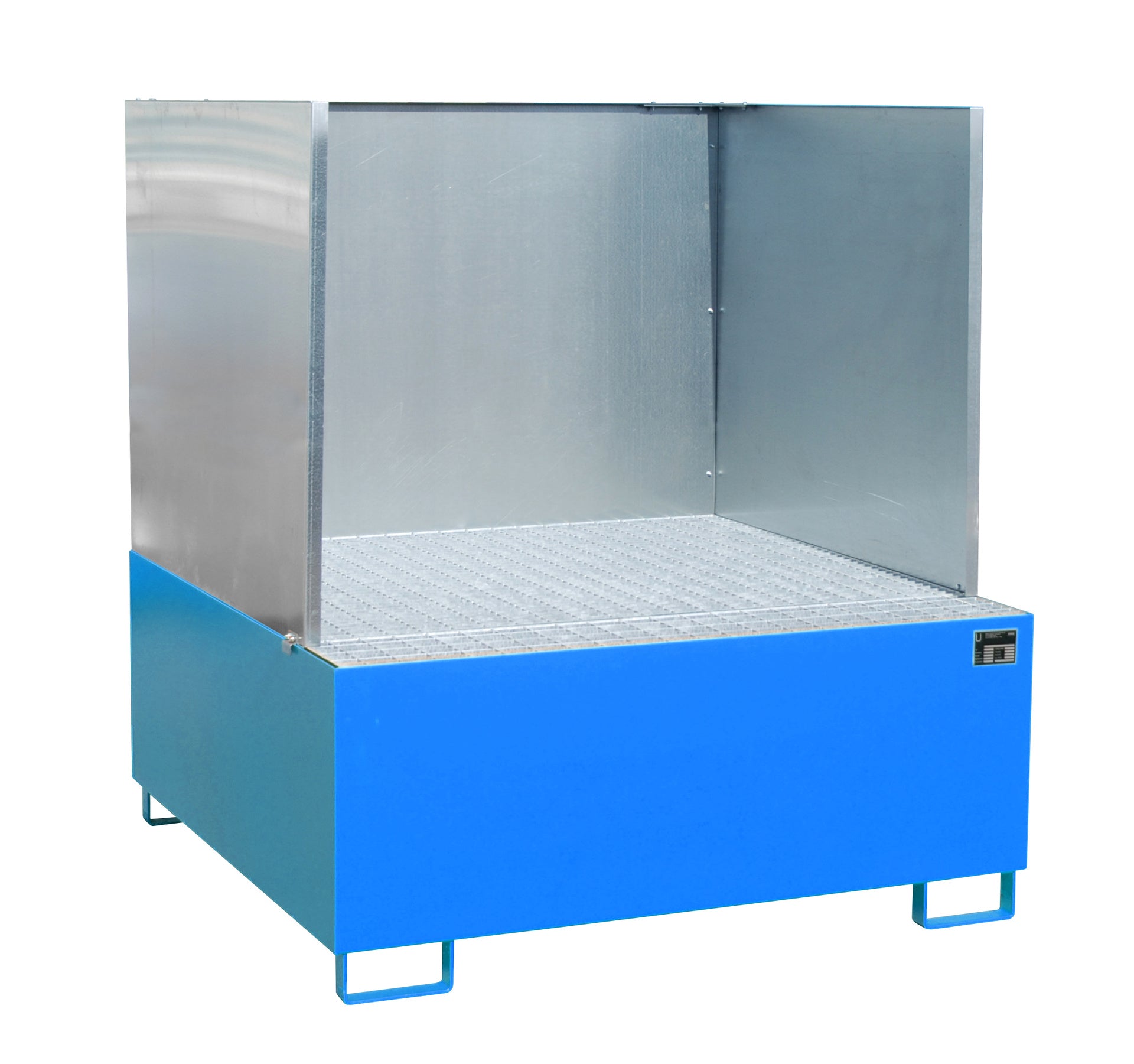 Bild Aufffangwanne AW 1000 lichtblau mit Spritzschutzwand