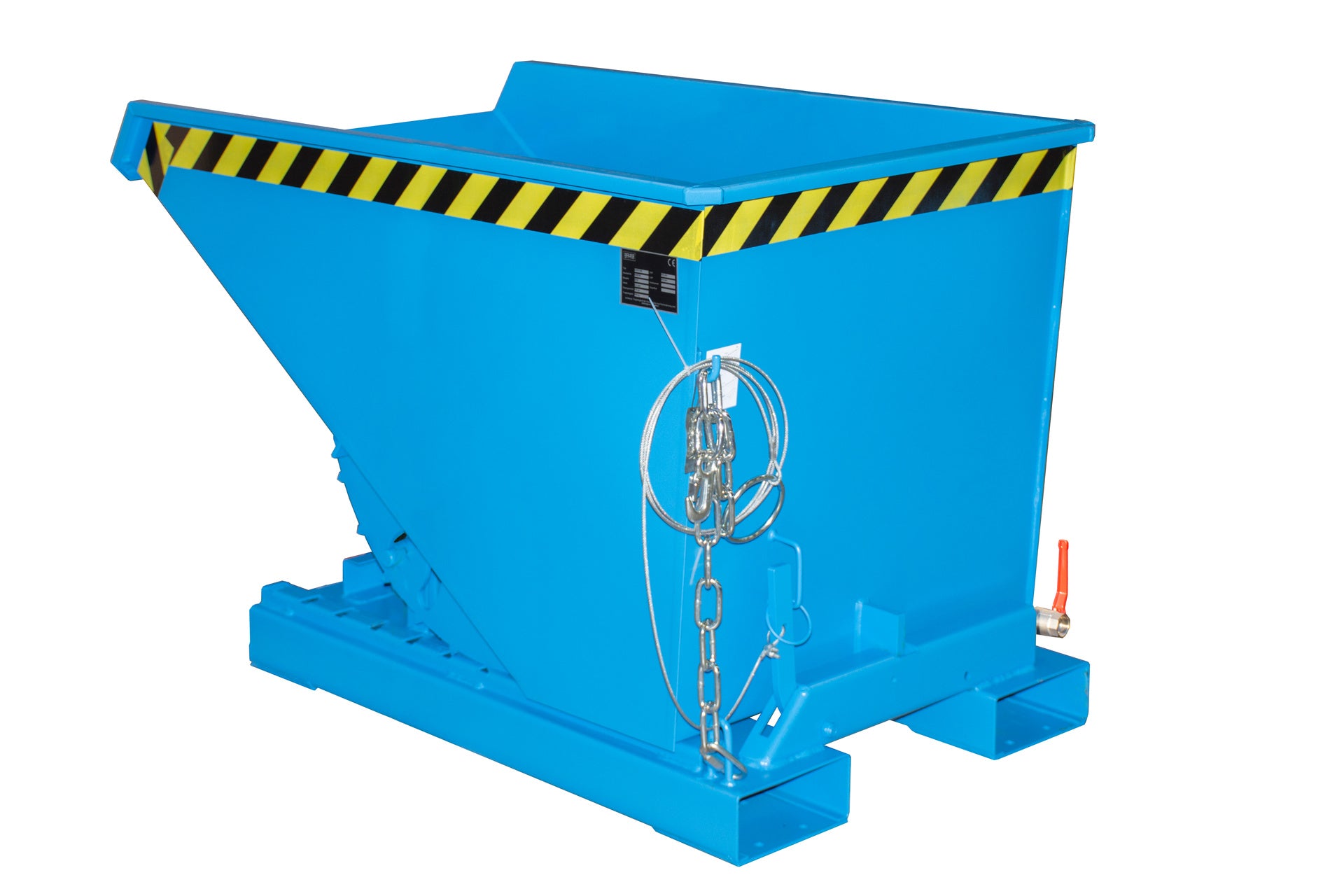 Rück-Seitenansicht Späne-Kippbehälter EXPO-E 300 lichtblau