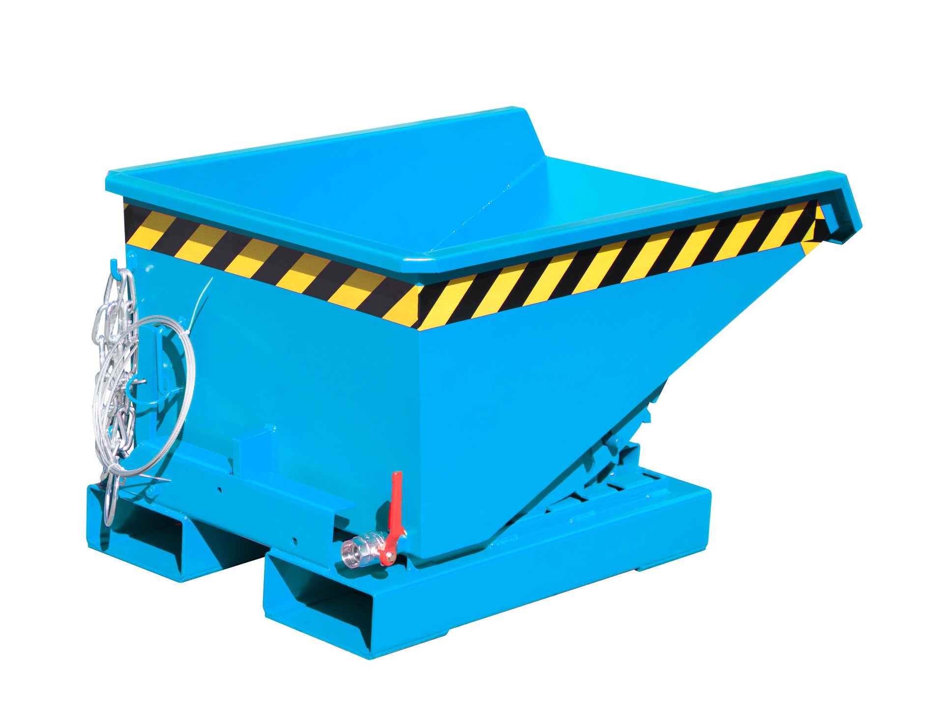 Rück-Seitenansicht Späne-Kippbehälter EXPO-E 150 lichtblau