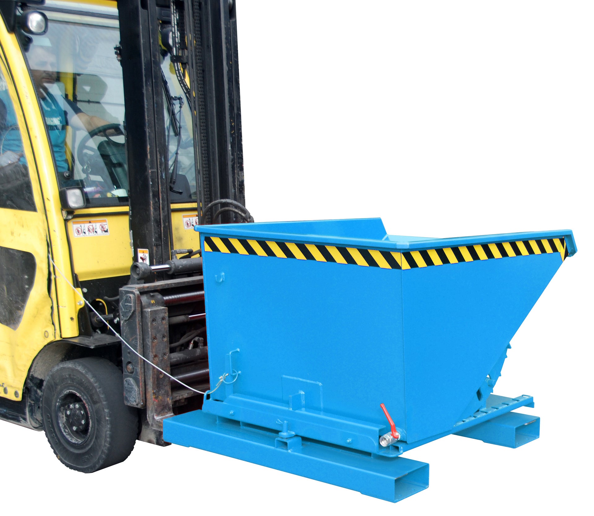 Demo Späne-Kippbehälter S3S 600 lichtblau mit Kippstellung links