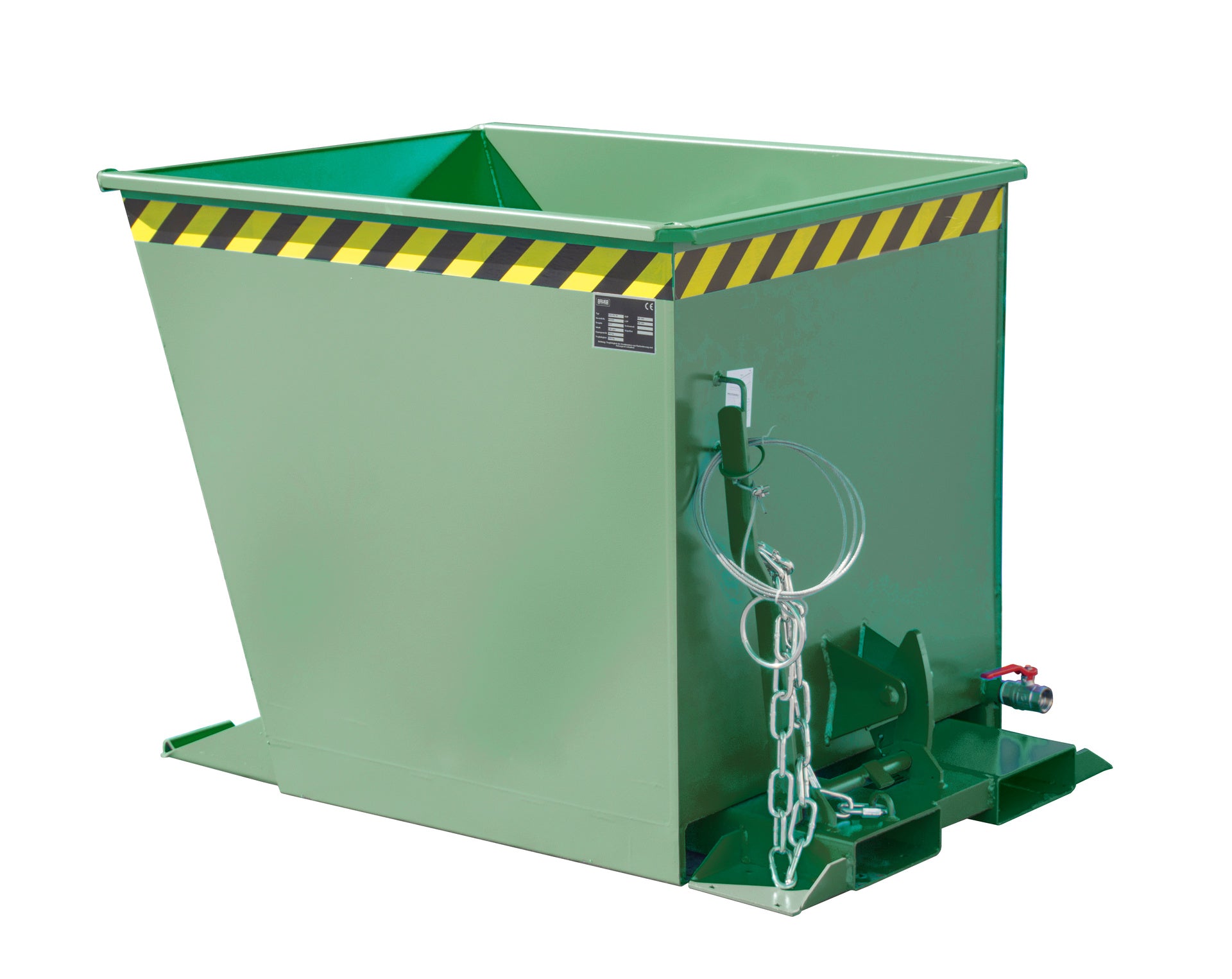 Rück-Seiten-Ansicht Späne-Kippbehälter SGU-RZ 55 resedagrün