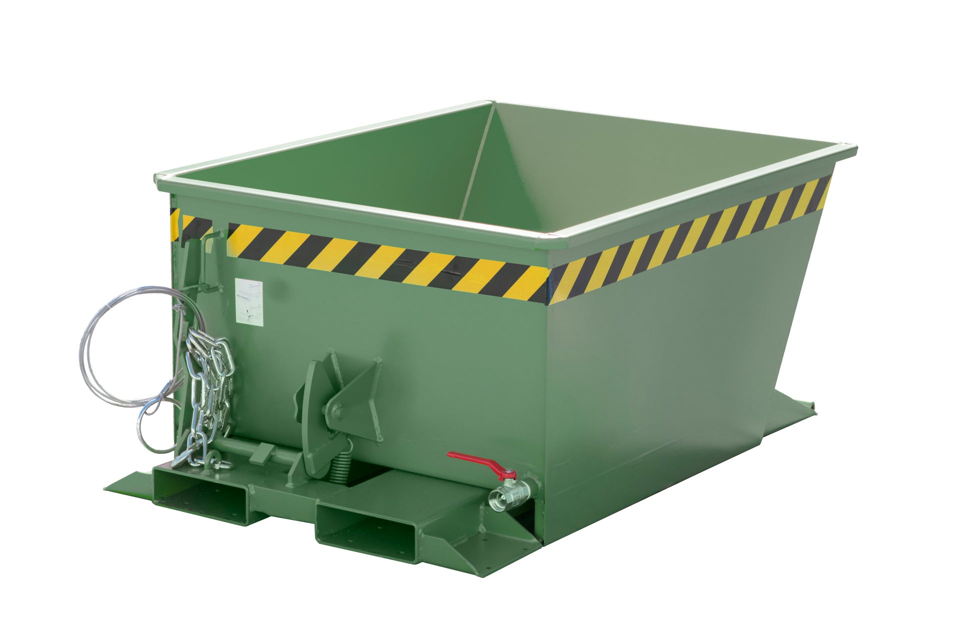 Rück-Seiten-Ansicht Späne-Kippbehälter SGU-RZ 30 resedagrün