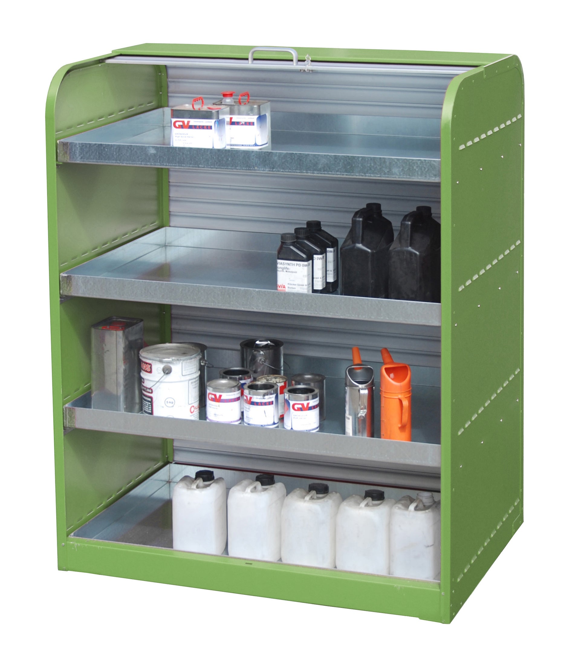 Bild Anwendung Gefahrstoff-Rollladenschrank RSG-4 resedagrün