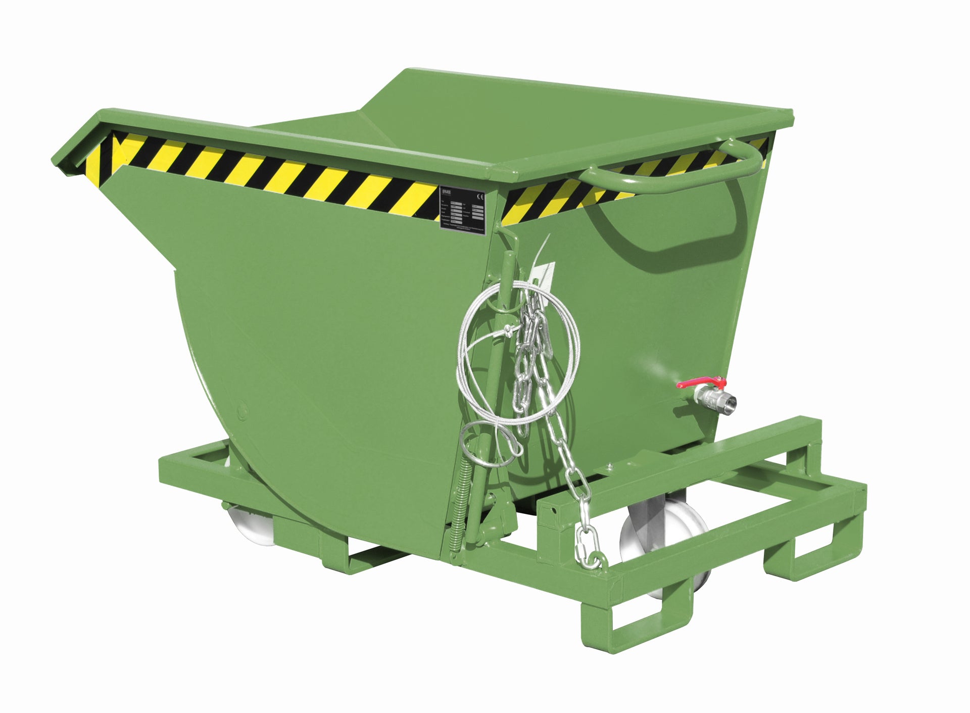 Rück-Seitenansicht Spänebehälter SKM 30 resedagrün