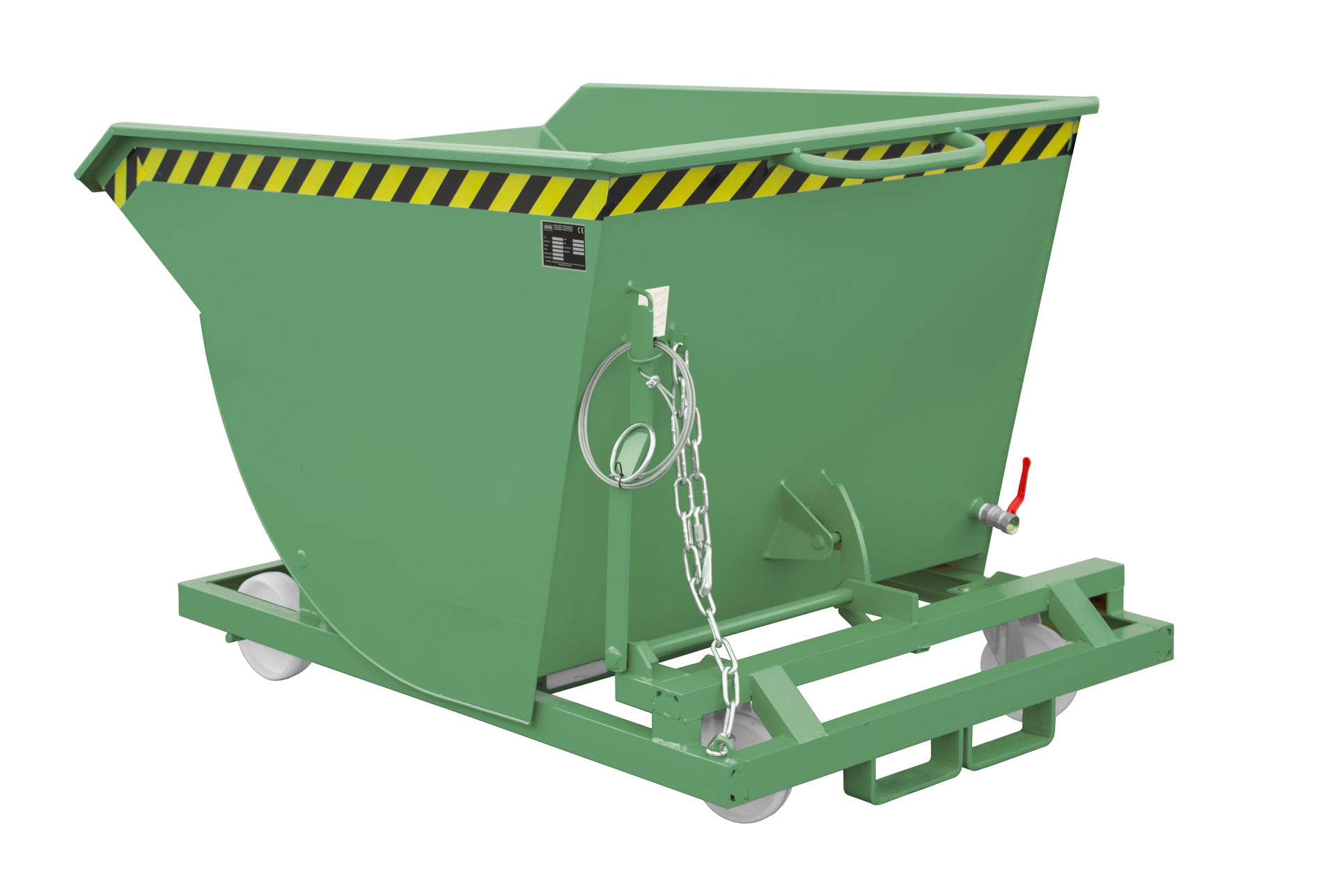 Rück-Seitenansicht Spänebehälter SKM 75 resedagrün
