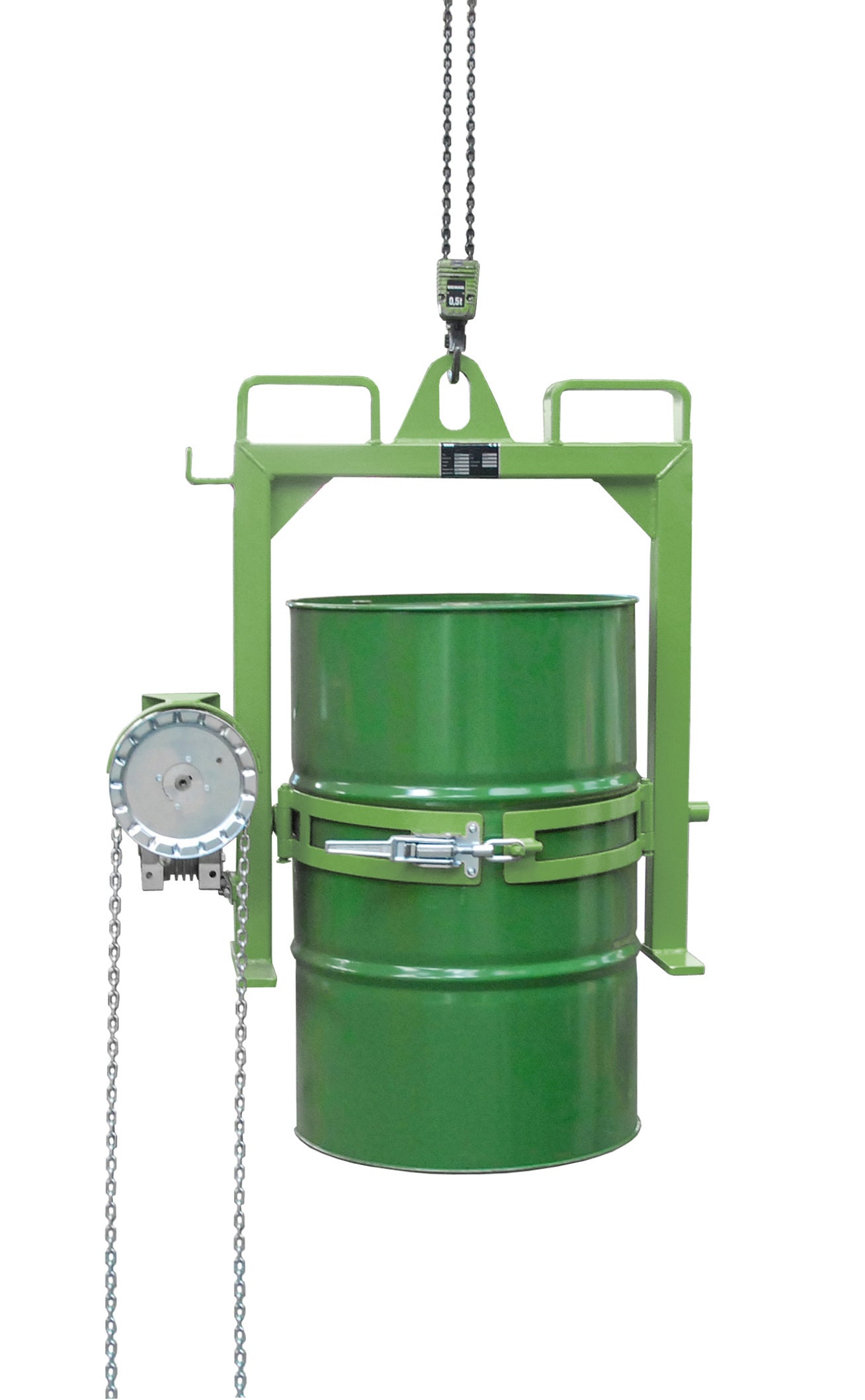 Fasskipper Typ FD-SK resedagrün für Kranaufnahme