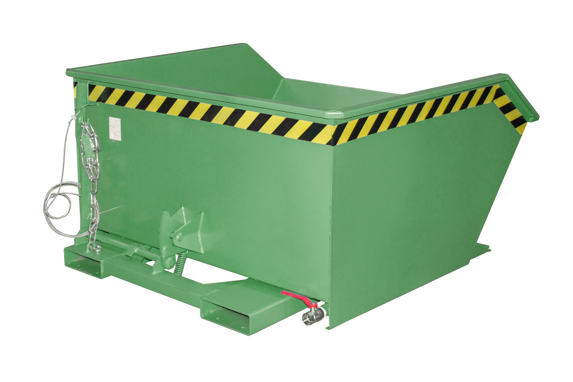 Rück-Seiten-Ansicht Späne-Kippbehälter GU-E 750 resedagrün