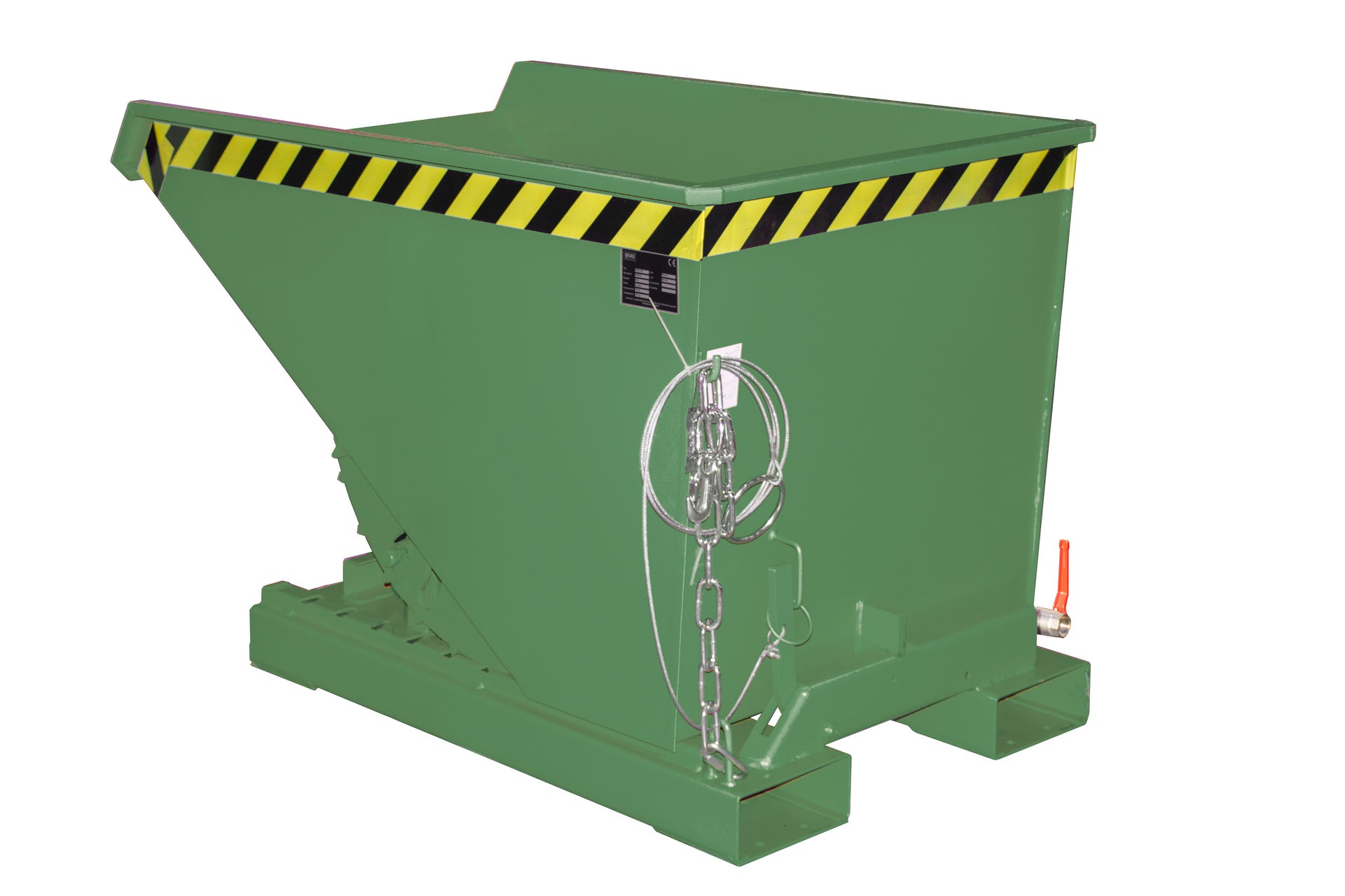 Rück-Seitenansicht Späne-Kippbehälter EXPO-E 300 resedagrün