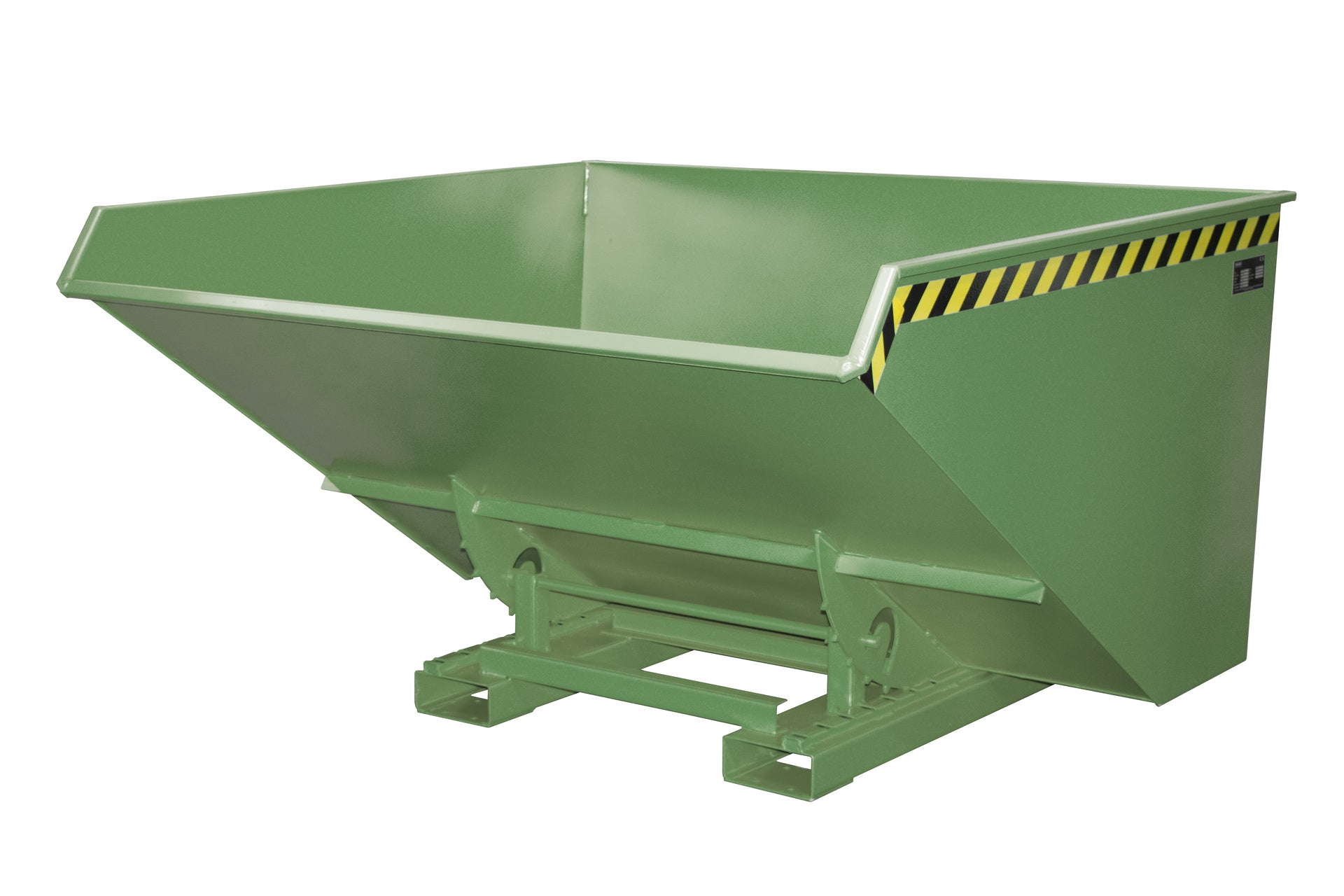 Vorderansicht Späne-Kippbehälter EXPO-E 2100 resedagrün