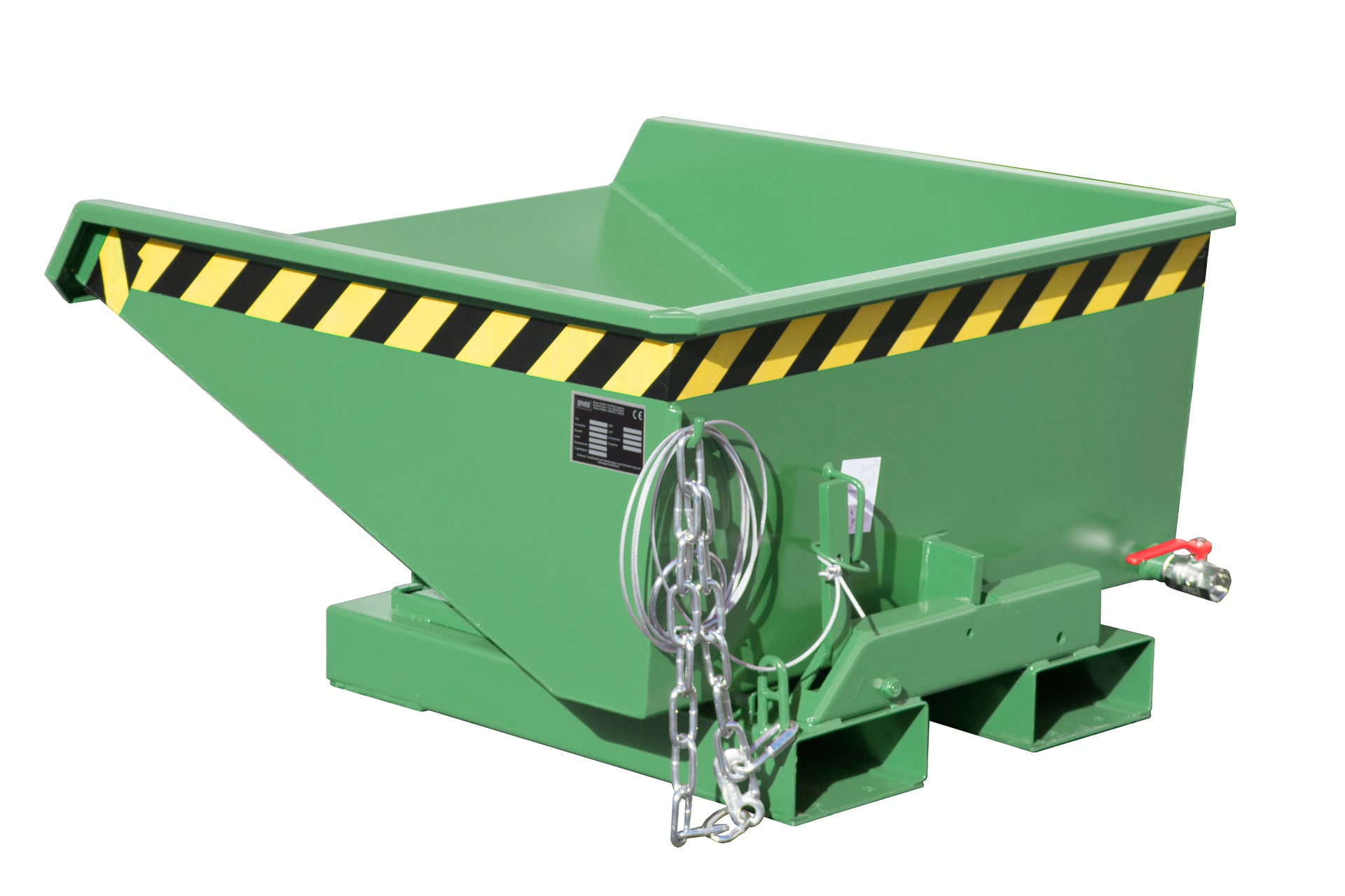Rück-Seitenansicht Späne-Kippbehälter EXPO-E 225 resedagrün