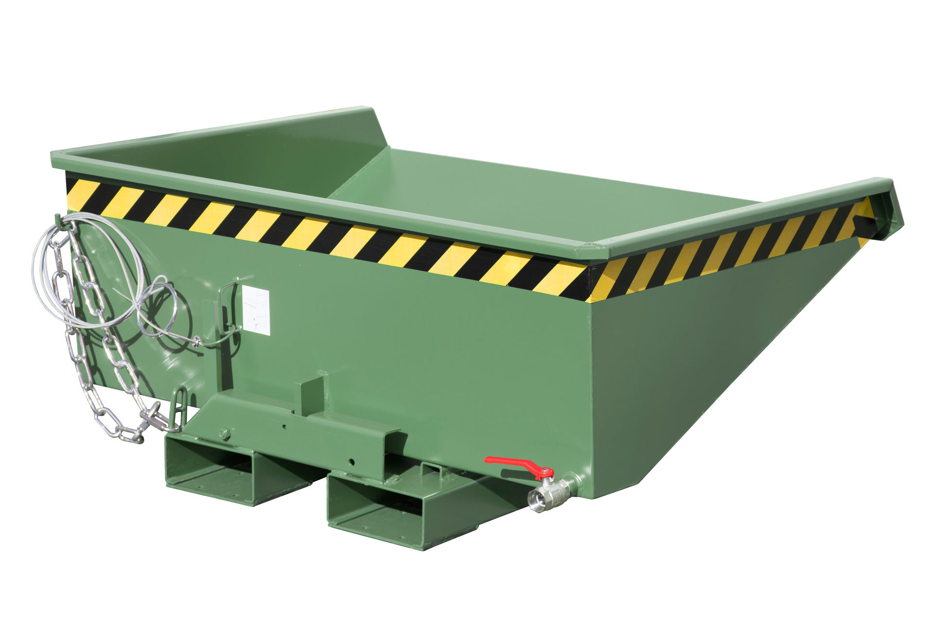 Rück-Seitenansicht Späne-Kippbehälter EXPO-E 275 resedagrün
