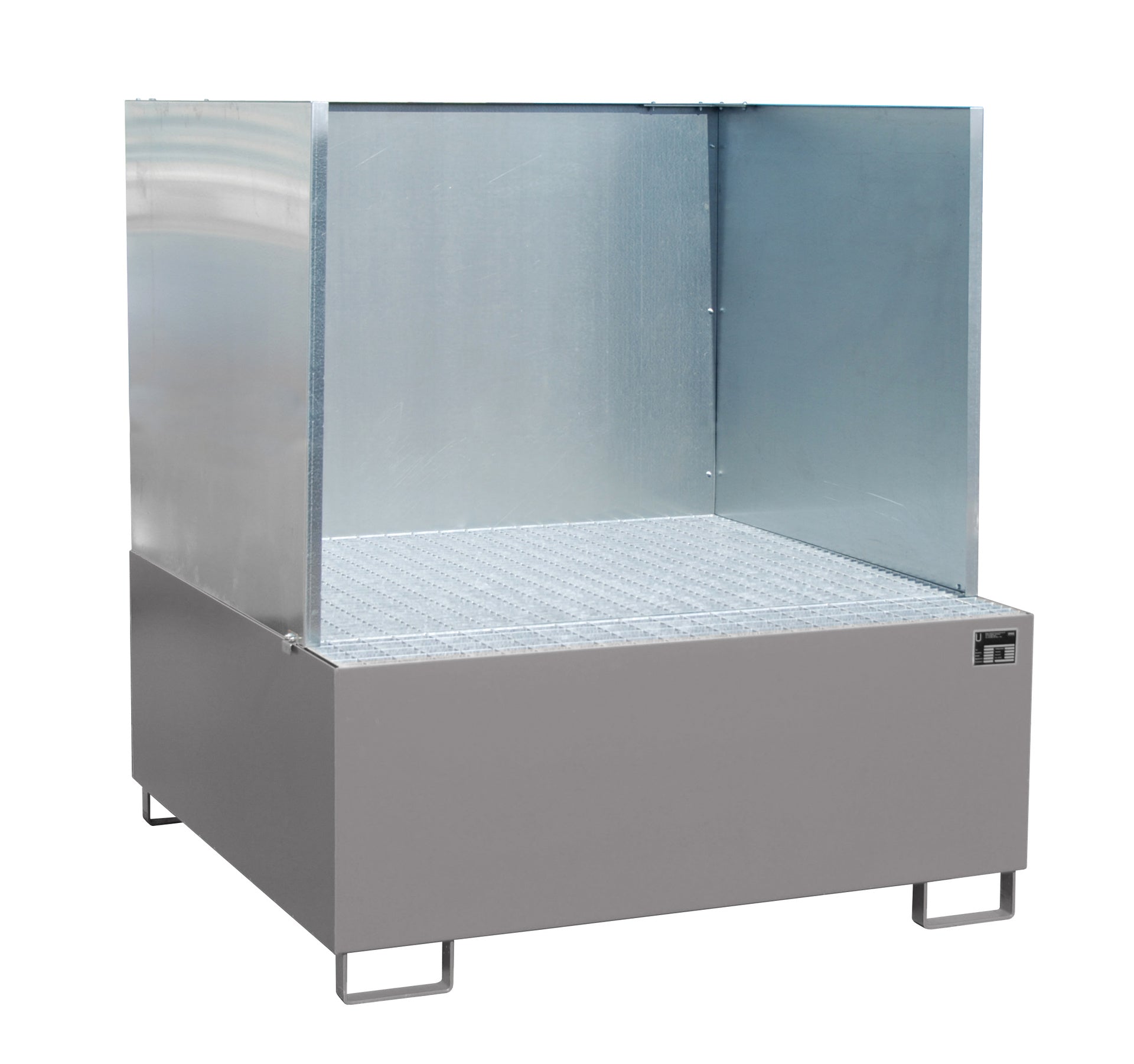 Bild Aufffangwanne AW 1000-1 mausgrau mit Spritzschutzwand