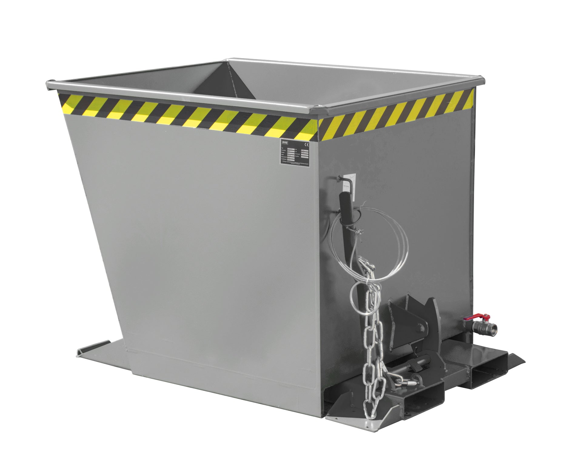 Rück-Seiten-Ansicht Späne-Kippbehälter SGU-RZ 55 mausgrau