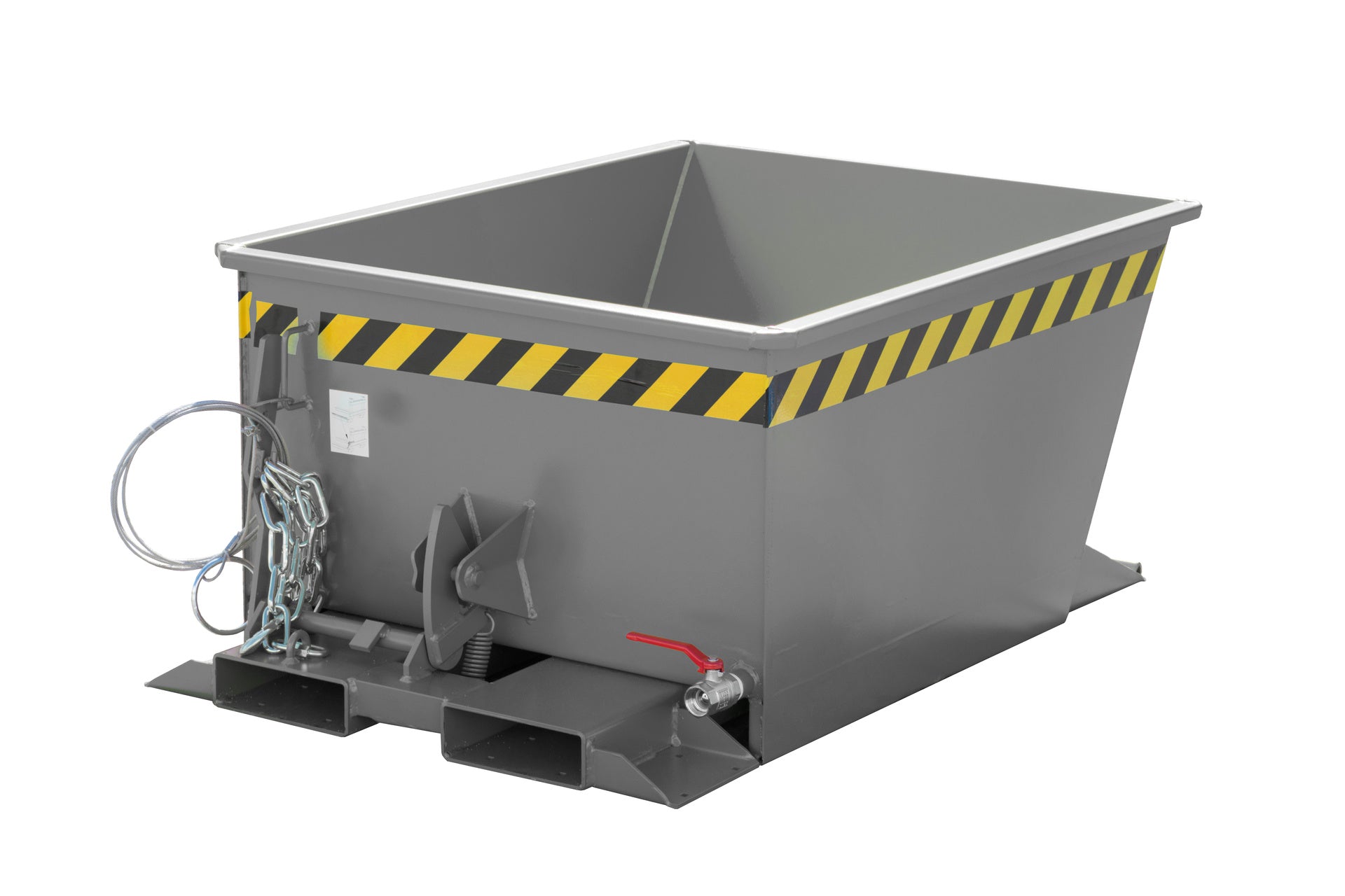 Rück-Seiten-Ansicht Späne-Kippbehälter SGU-RZ 30 mausgrau