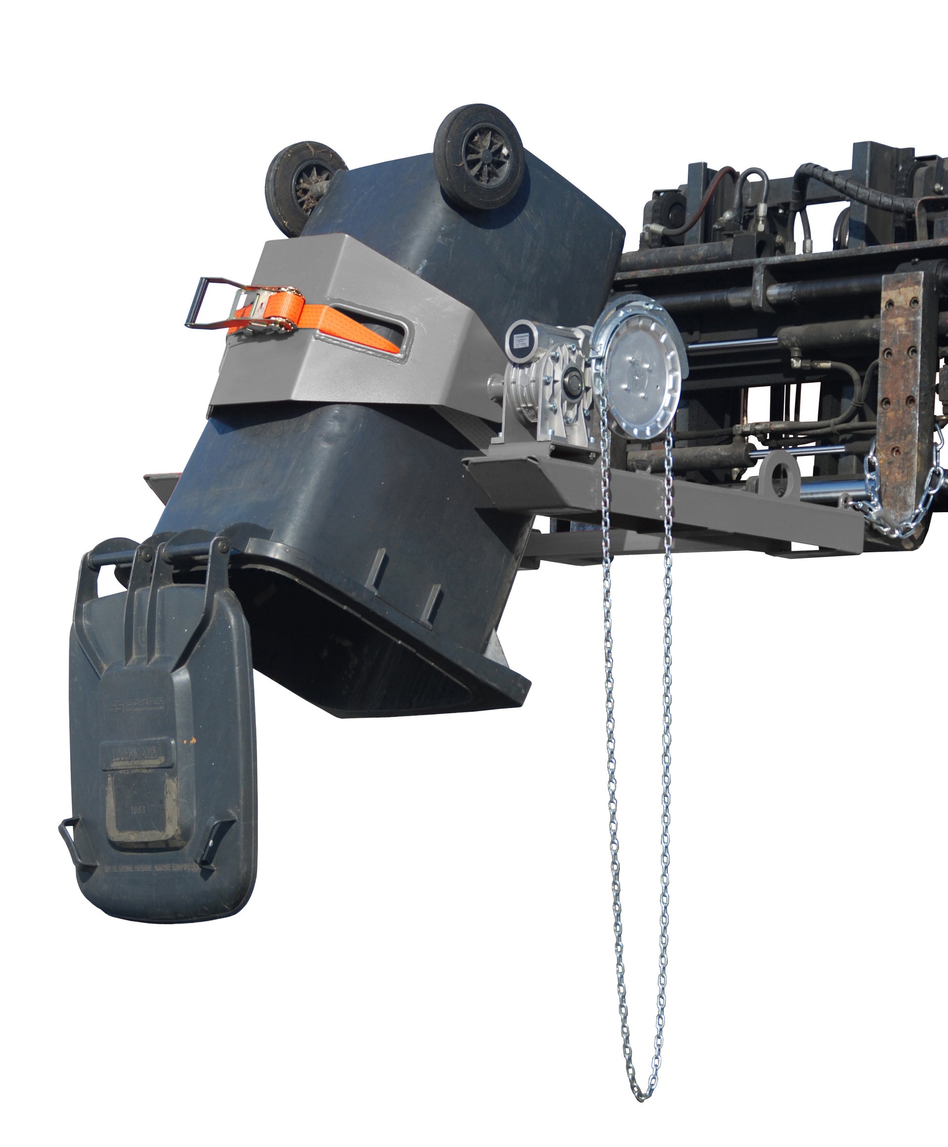 Anwendung Fasskipper FLEX-K mit Kette mausgrau