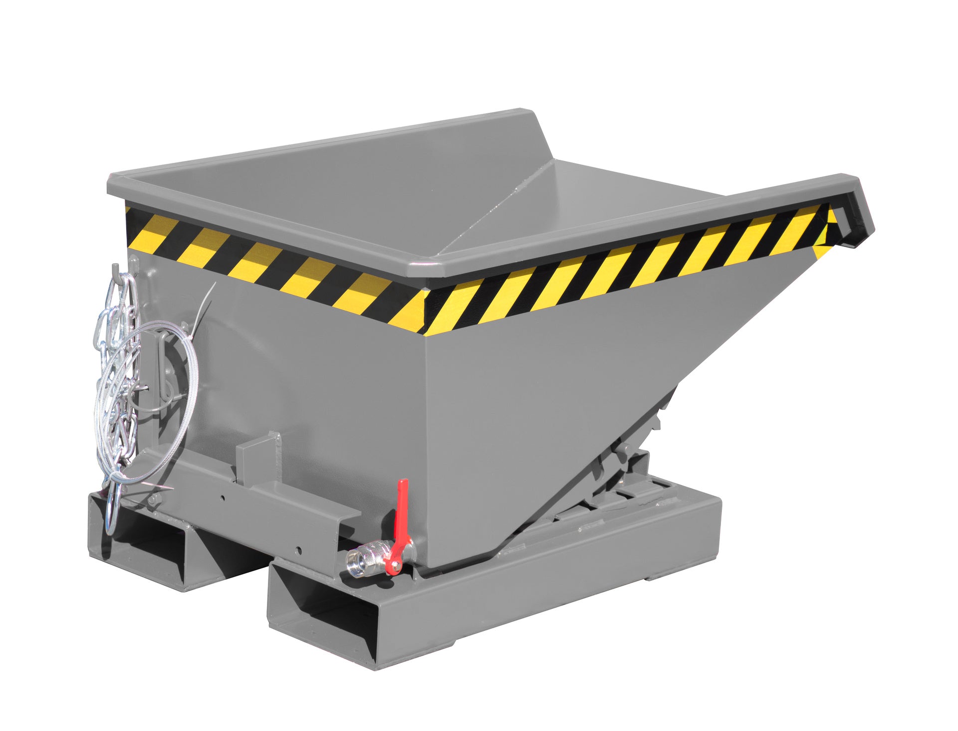 Rück-Seitenansicht Späne-Kippbehälter EXPO-E 150 mausgrau