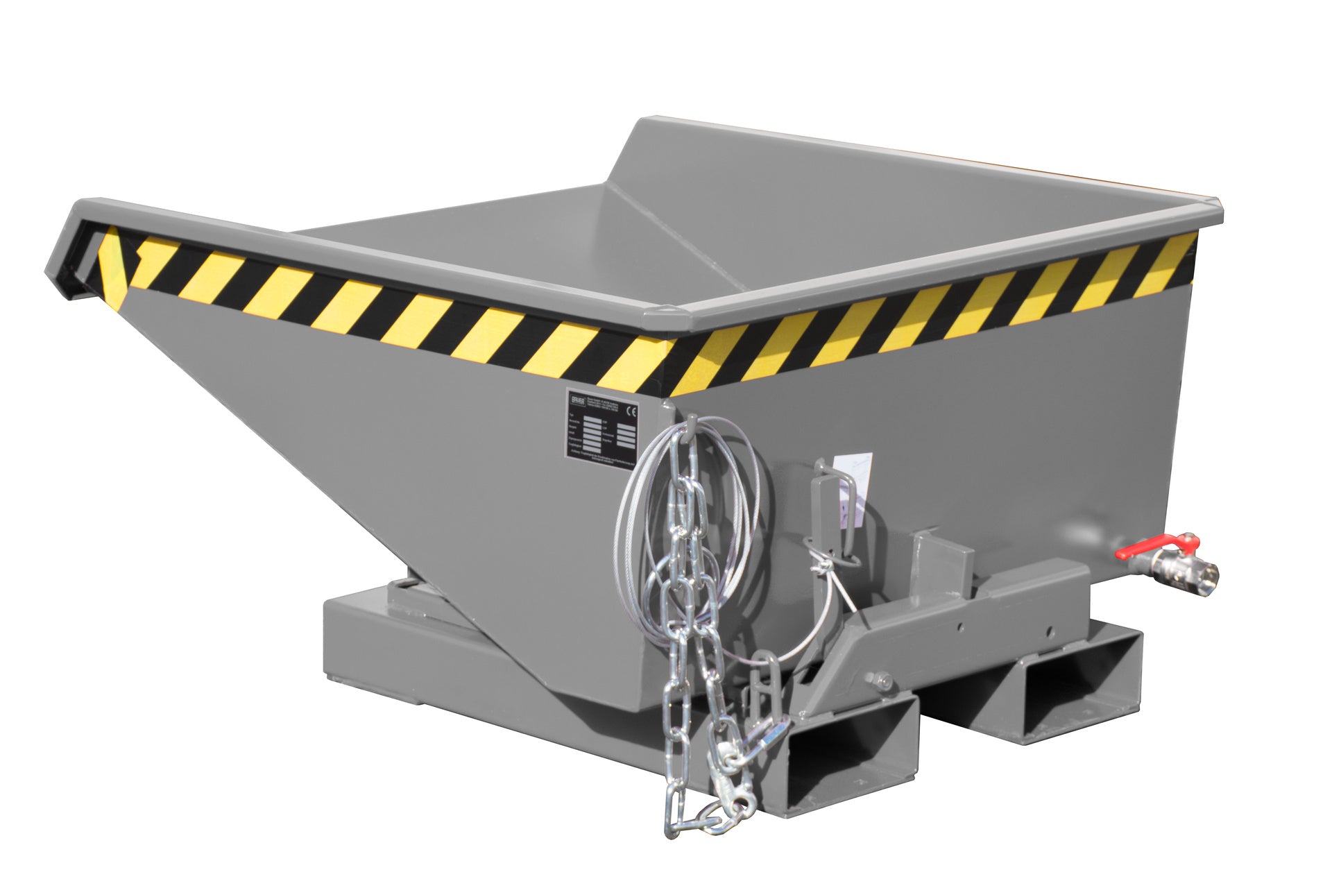 Rück-Seitenansicht Späne-Kippbehälter EXPO-E 225 mausgrau