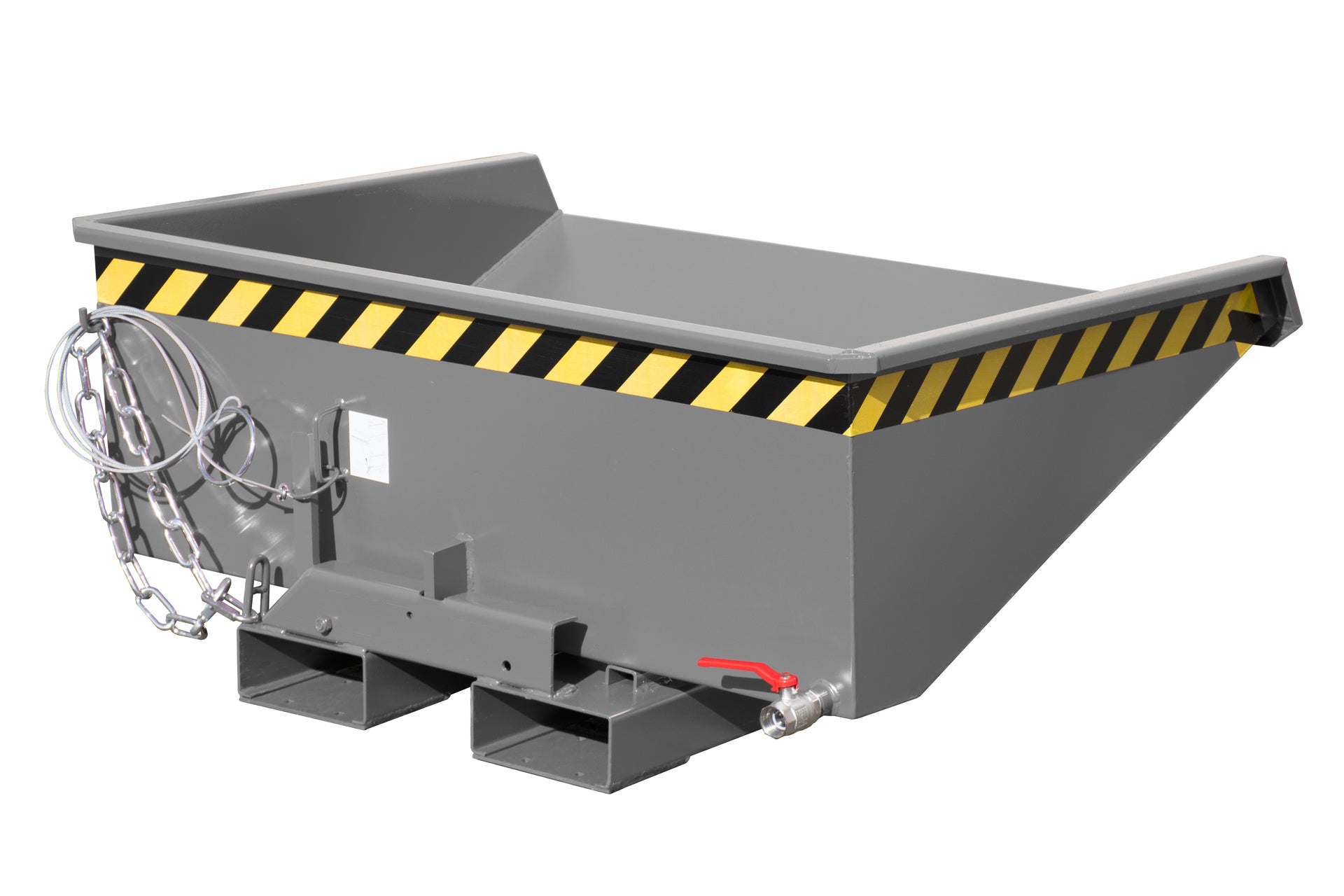 Rück-Seitenansicht Späne-Kippbehälter EXPO-E 275 mausgrau