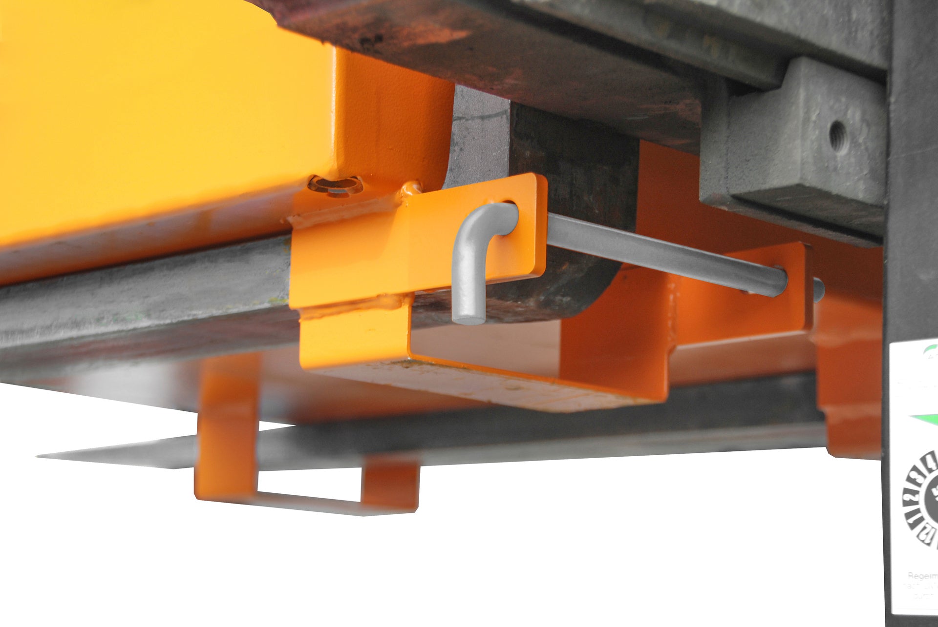 Detailaufnahme Abrutschsicherung Sicherheitskorb Siko G gelborange