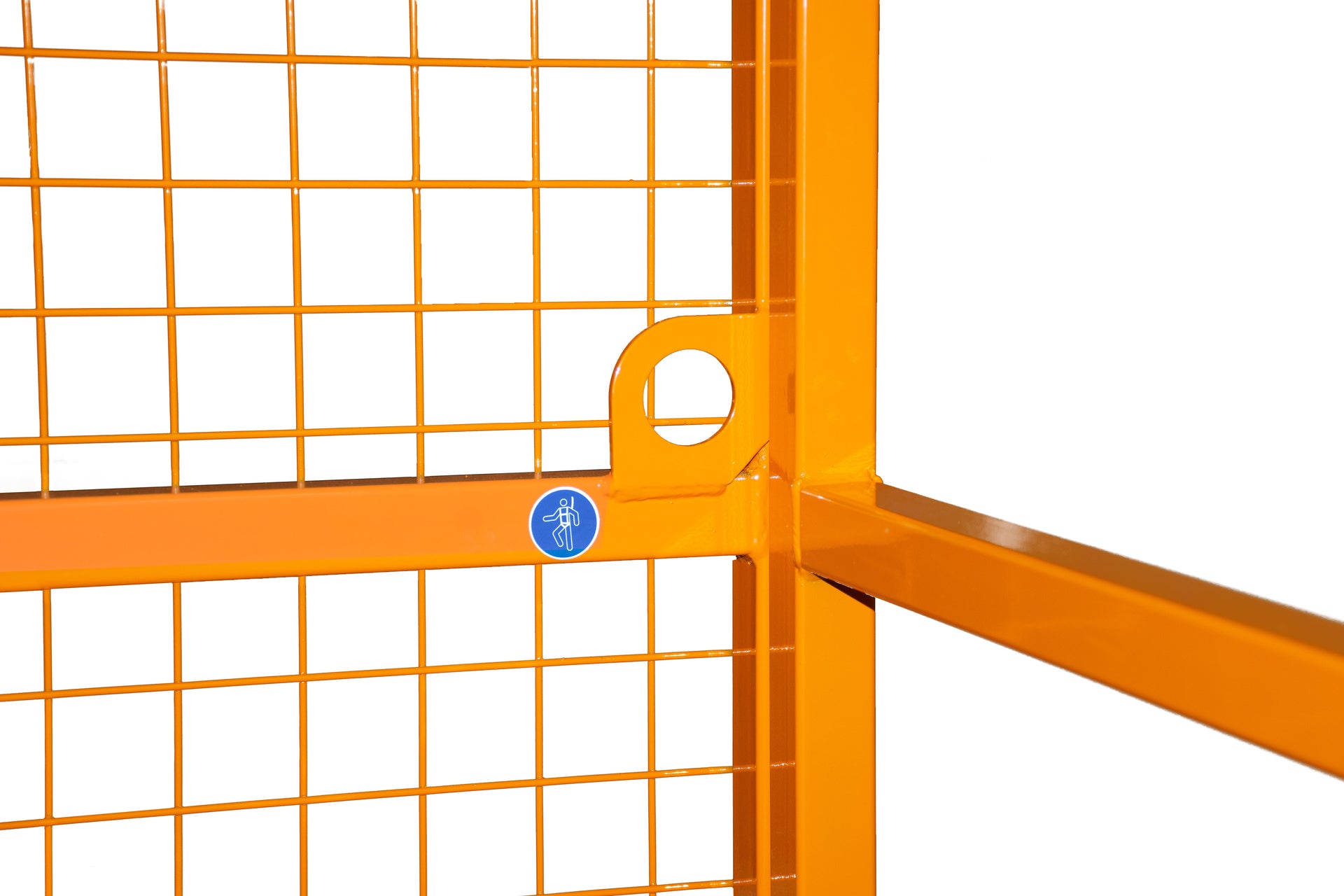 Detailaufnahme Anschlagpunkt PSA Arbeitsbühne Typ MB-II gelborange