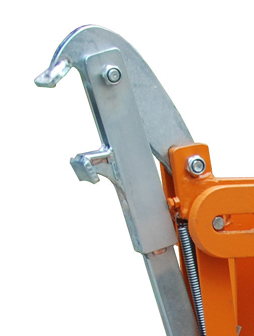 Detailbild Klemmsicherung Fasslifter Typ RS-i/91 gelborange